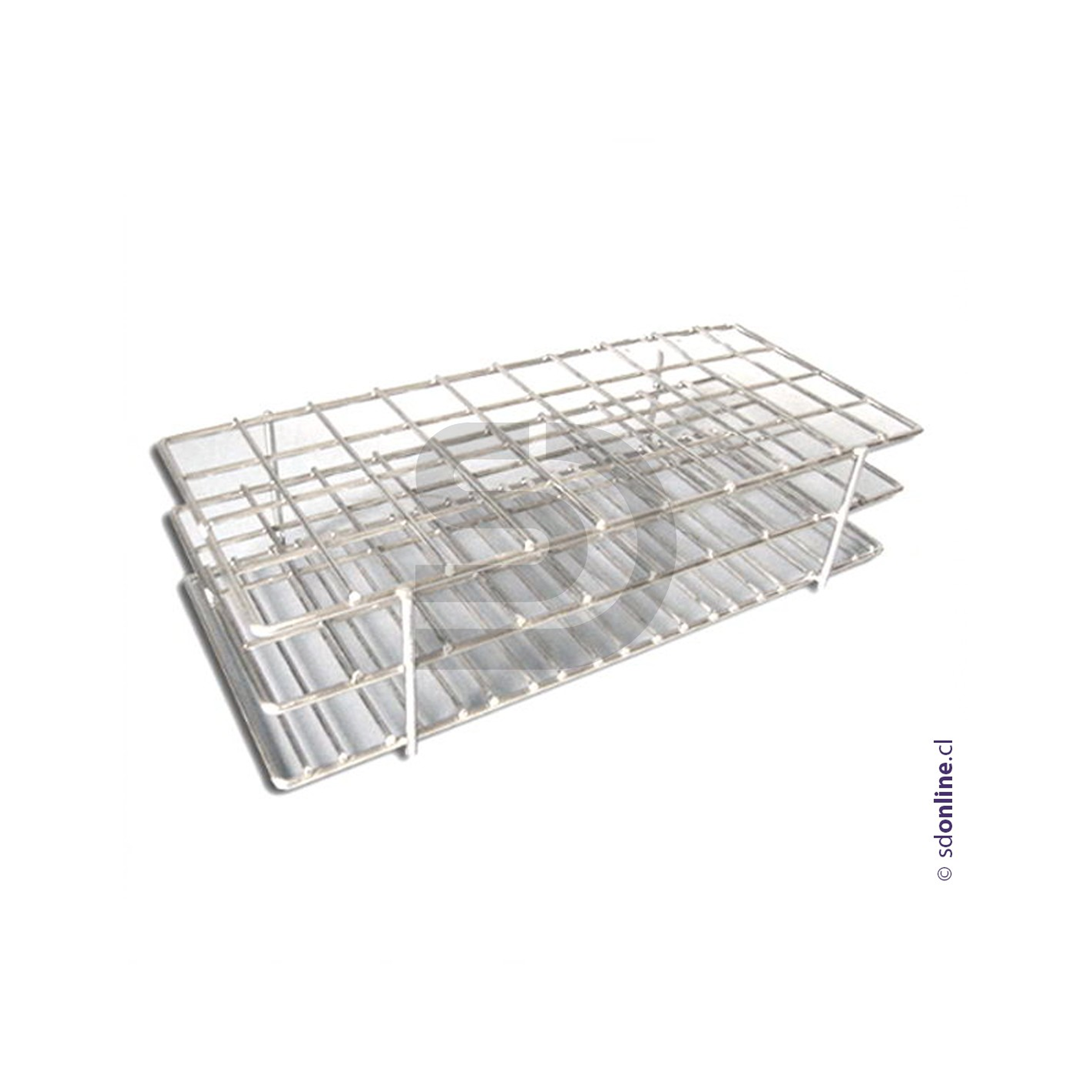 Gradilla metálica plastificada para 28 tubos 22 A 24Mm 1