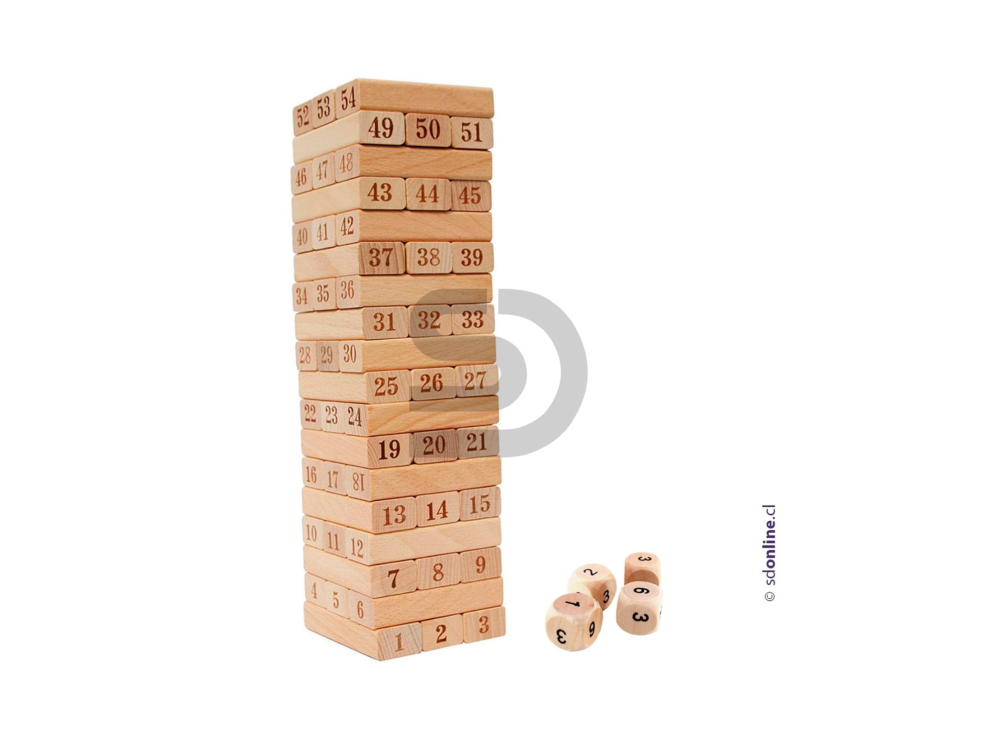 Yenga números madera Grande 1