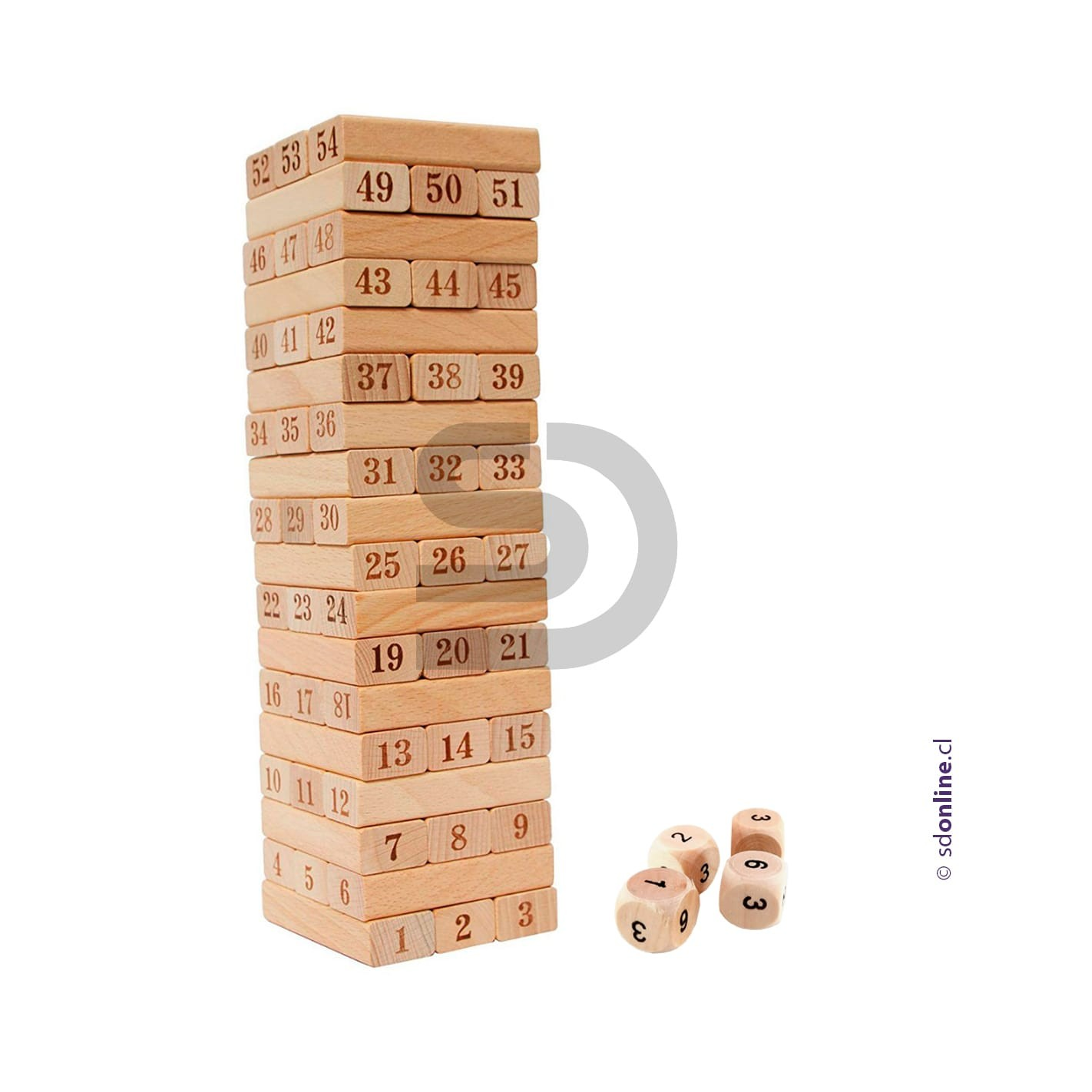 Yenga números madera Grande 1