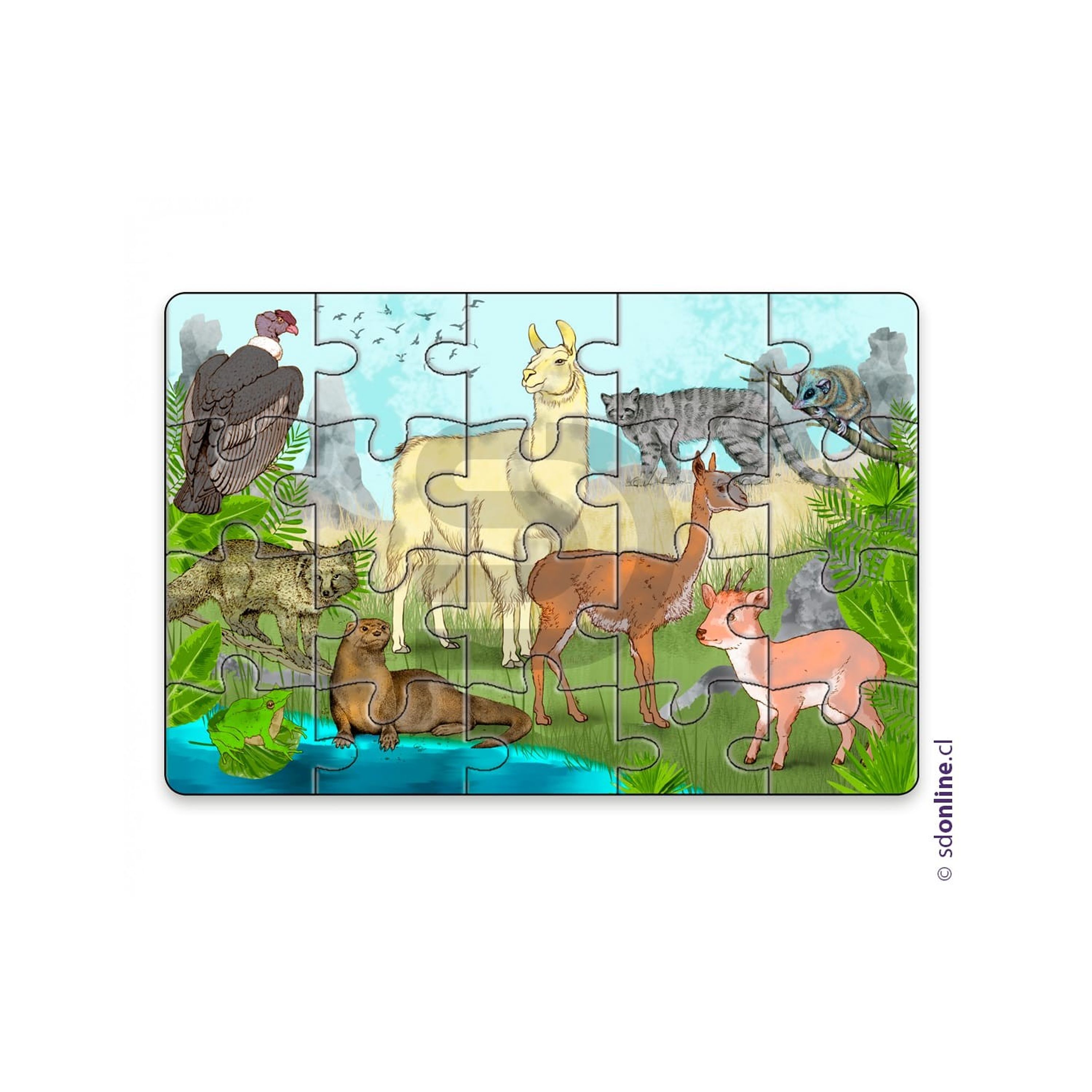Puzzle animales nativos De Chile 1