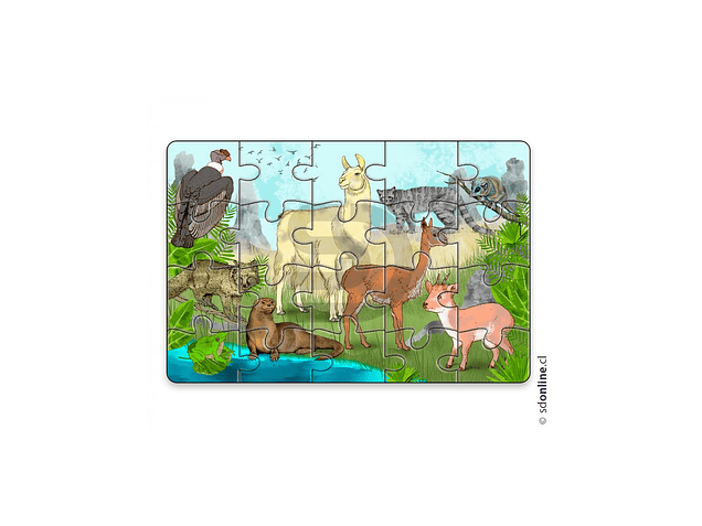 Puzzle animales nativos De Chile 1