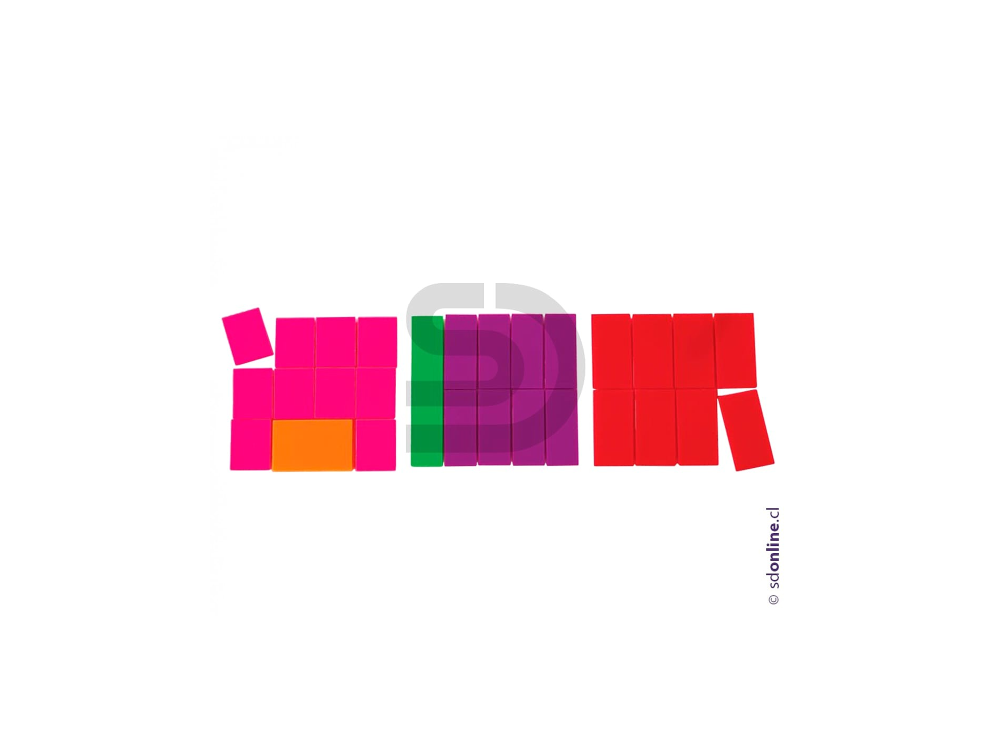 Fracciones plásticas cuadradas 10Cm 51Und 1