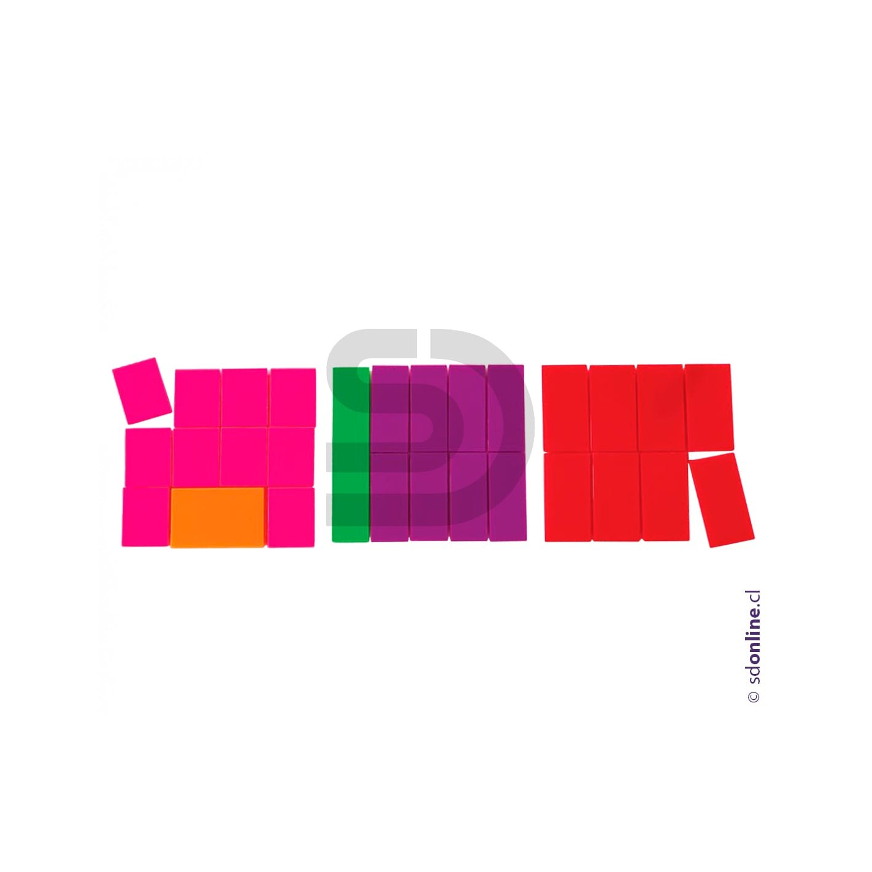 Fracciones plásticas cuadradas 10Cm 51Und 1