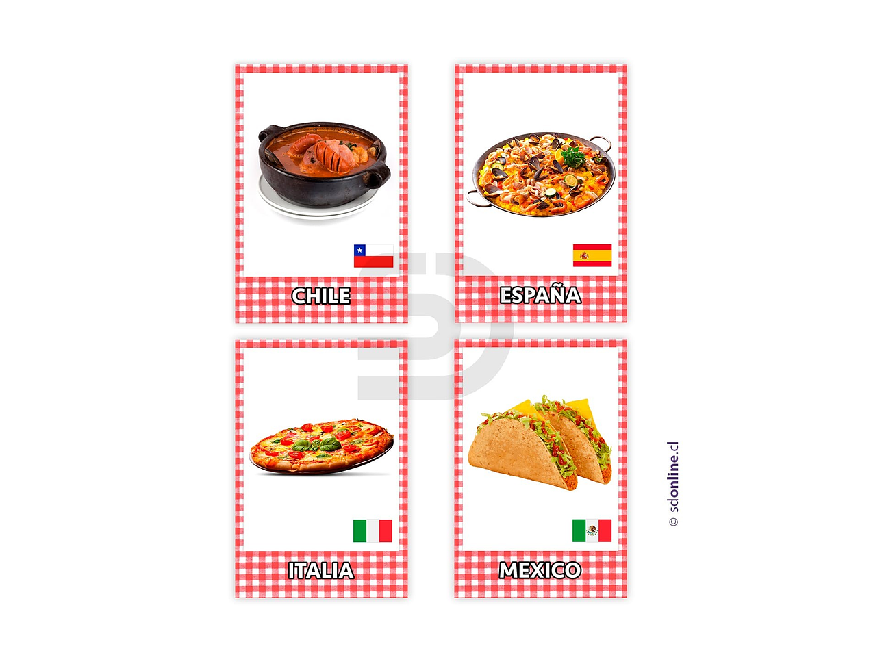 Set de 10 láminas comidas tipicas del mundo 1