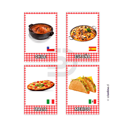 Set de 10 láminas comidas tipicas del mundo