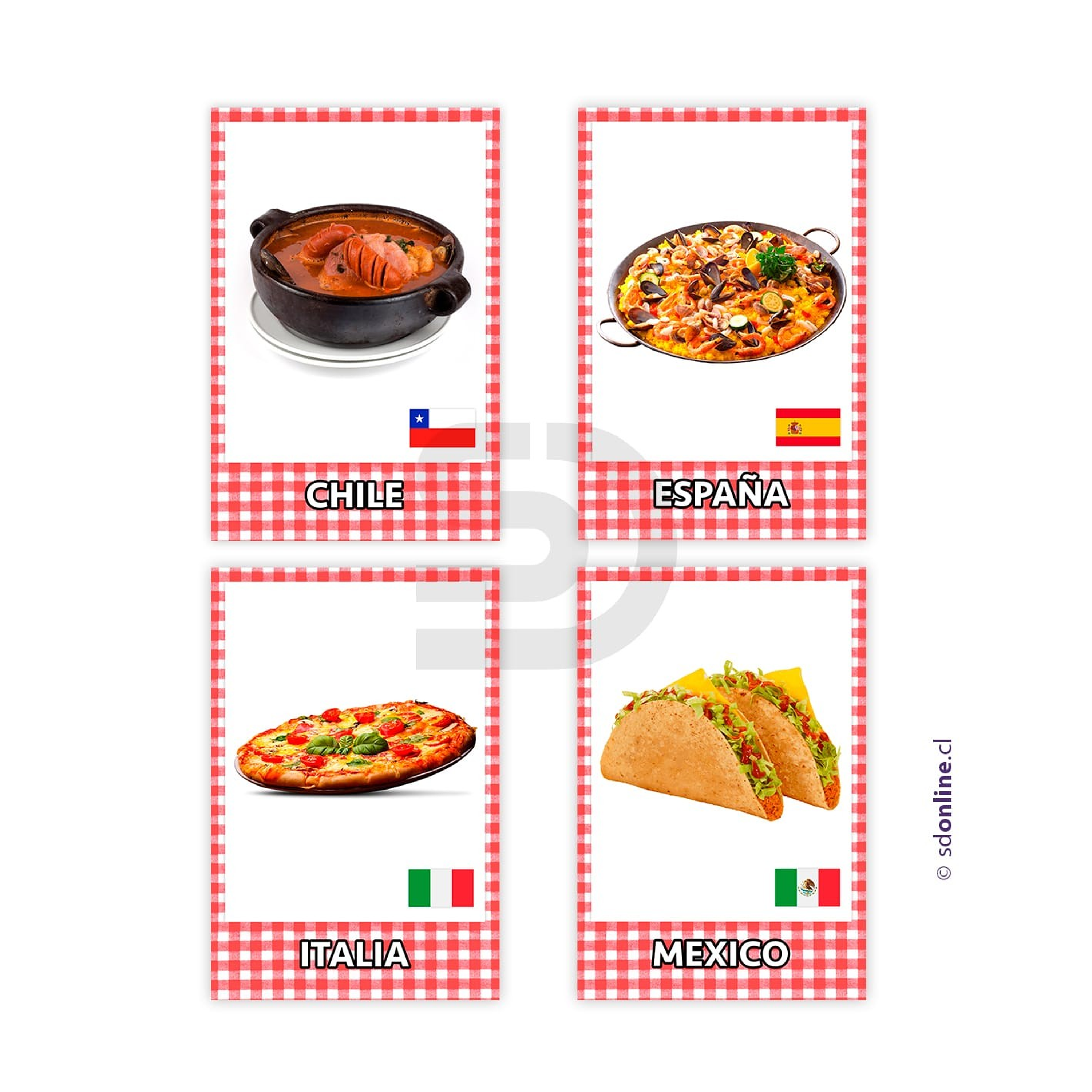 Set de 10 láminas comidas tipicas del mundo 1