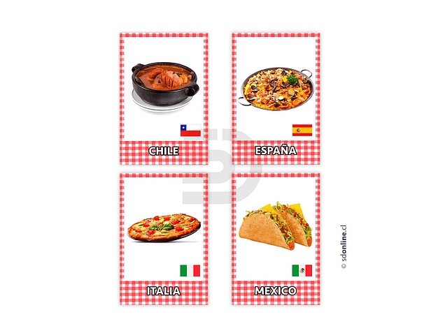 Set de 10 láminas comidas tipicas del mundo 1
