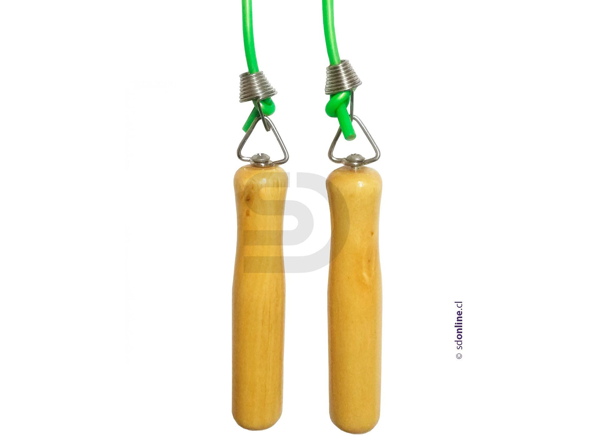 Cuerda para saltar con mangos de madera y destorcedor 1