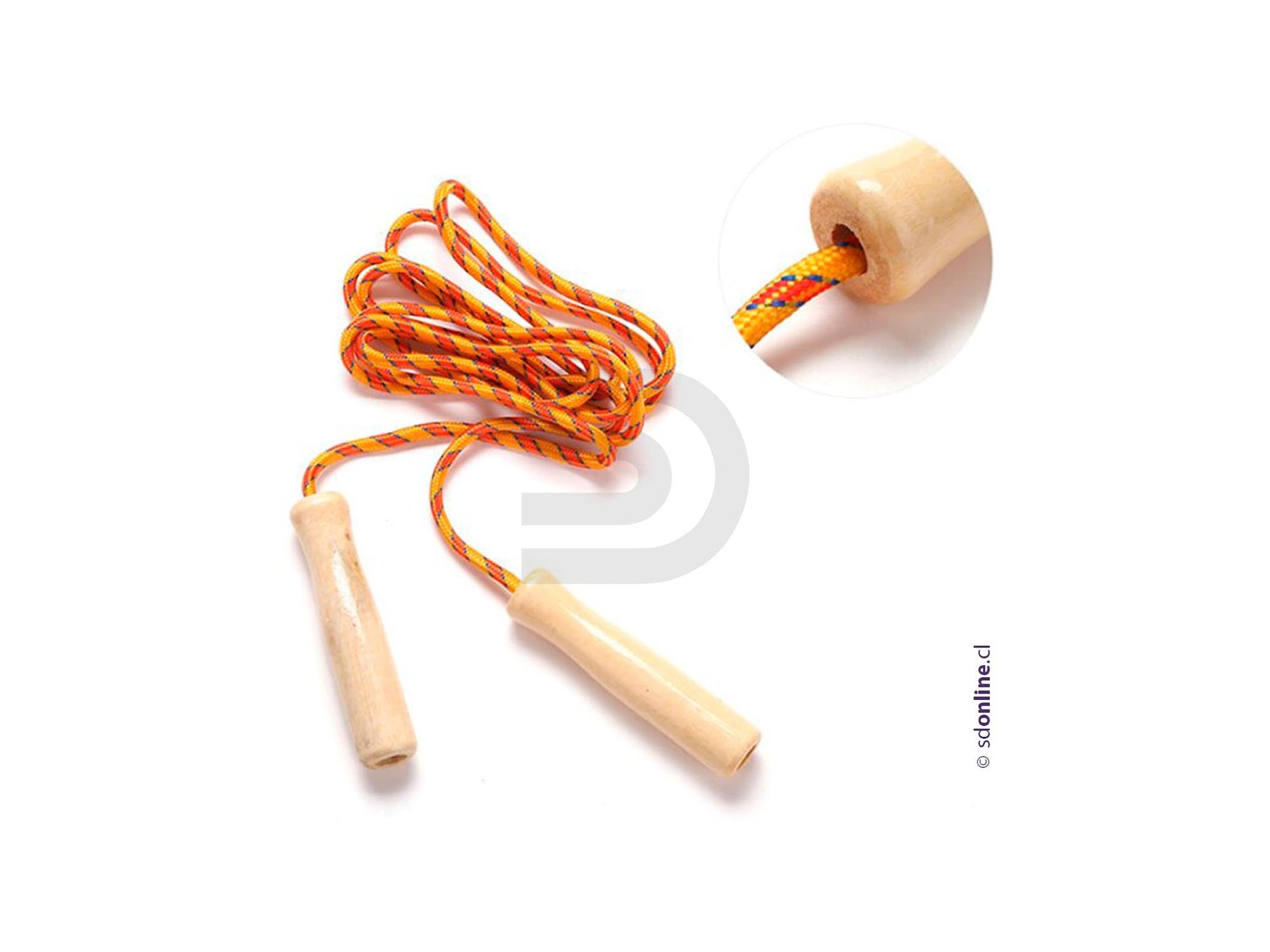 Cuerda para saltar con mangos de madera sin destorcedor 1