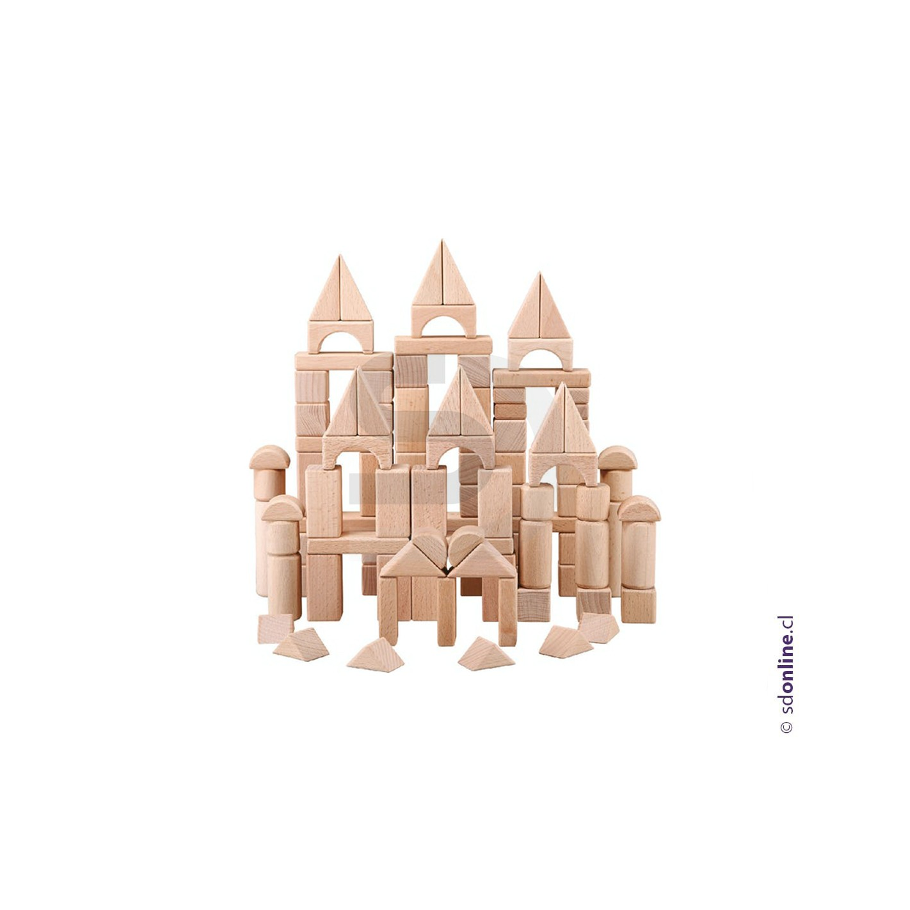 Bloques madera natural 100Und 1