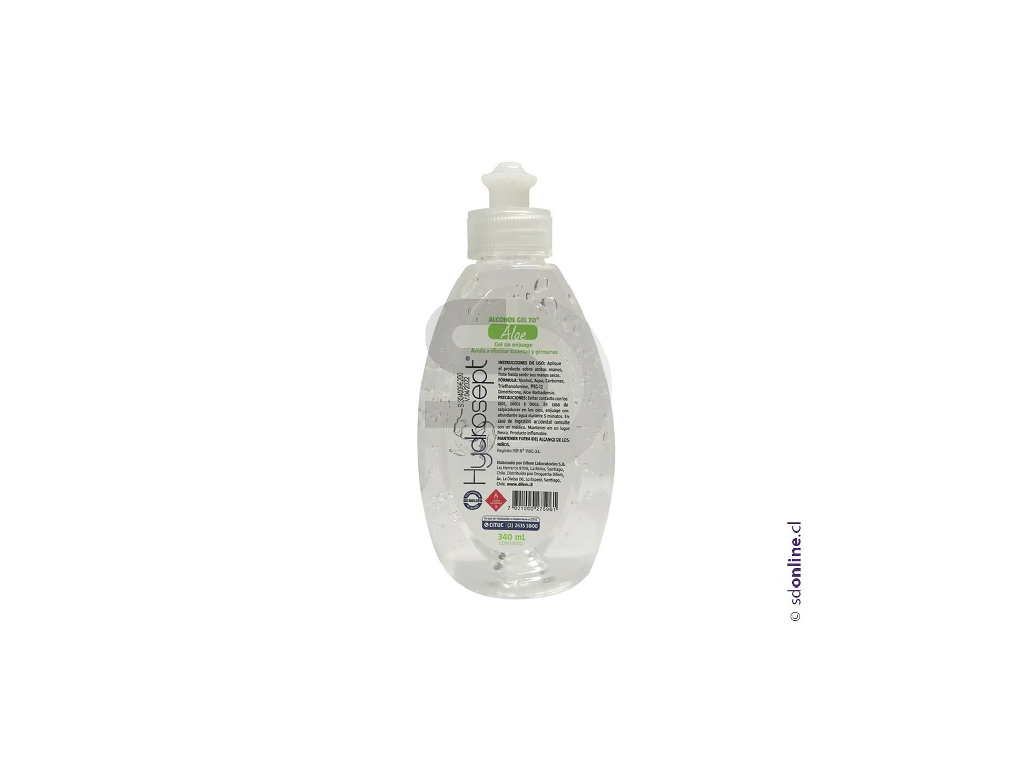 Alcohol gel 70% 340Ml 1