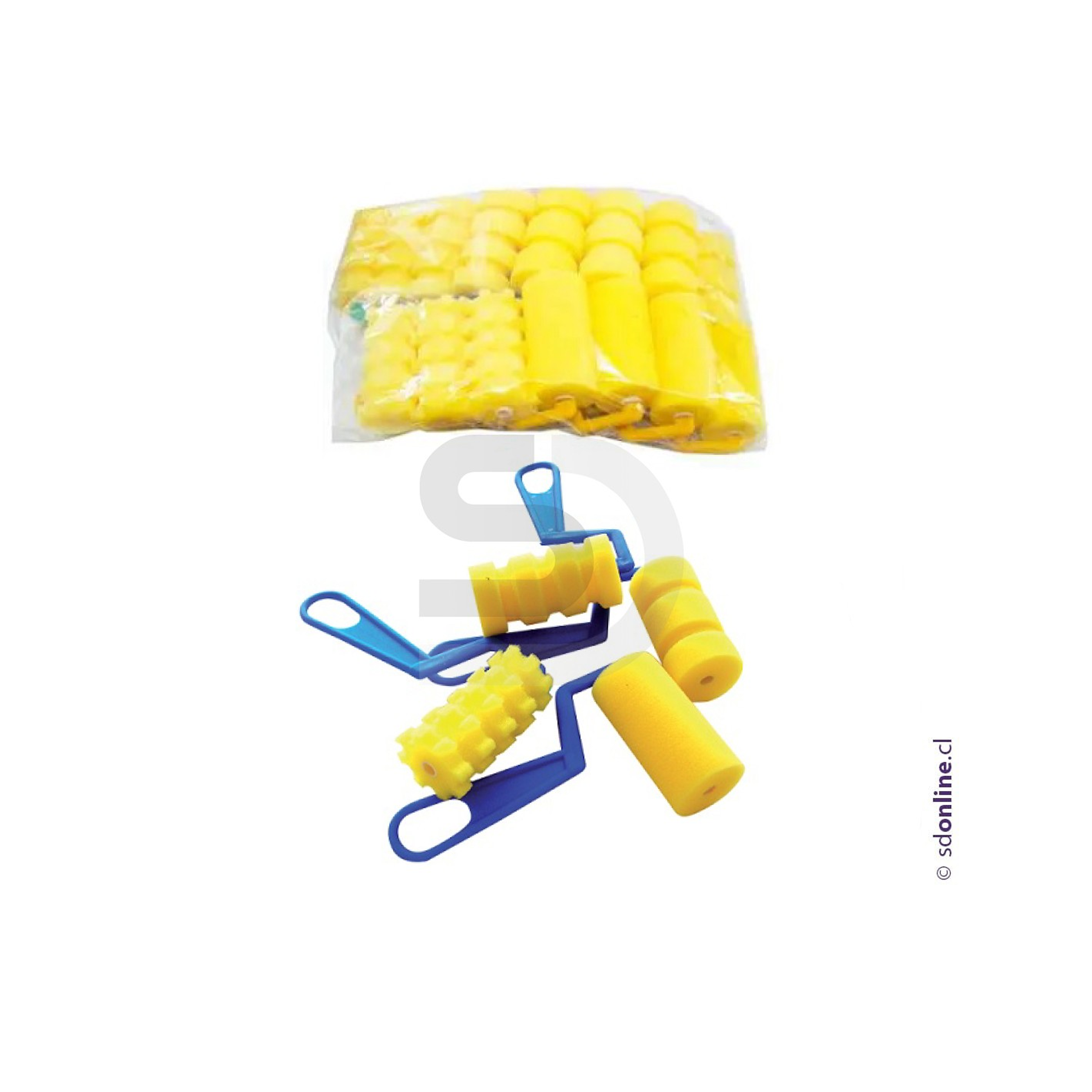 Rodillo esponja con diseños texturas set 16Und 1