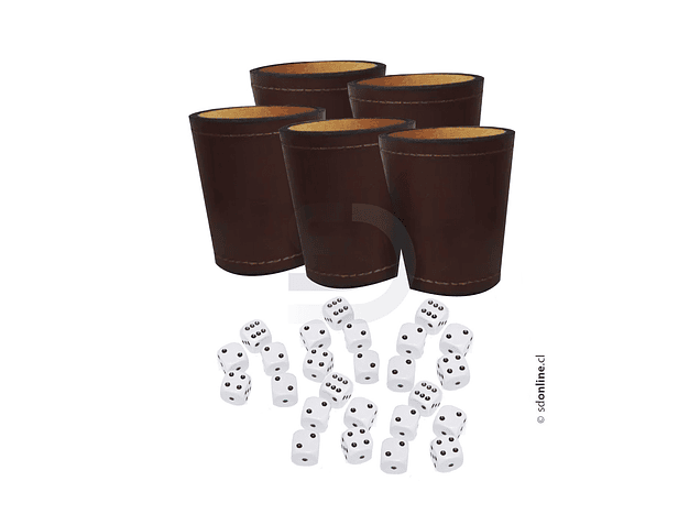 Set 5 cacho cuero suela 25 dados 1