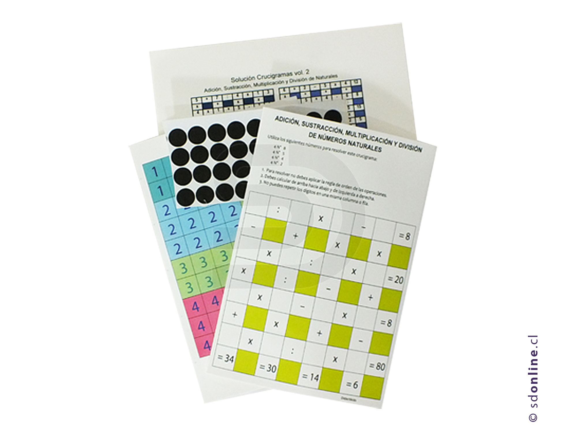 Crucigrama de adición y sustracción de números decimales Vol. 3 2