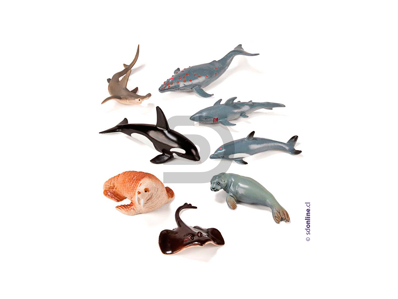 Animales marinos de goma 8 a 13Cm Set 8Und 2