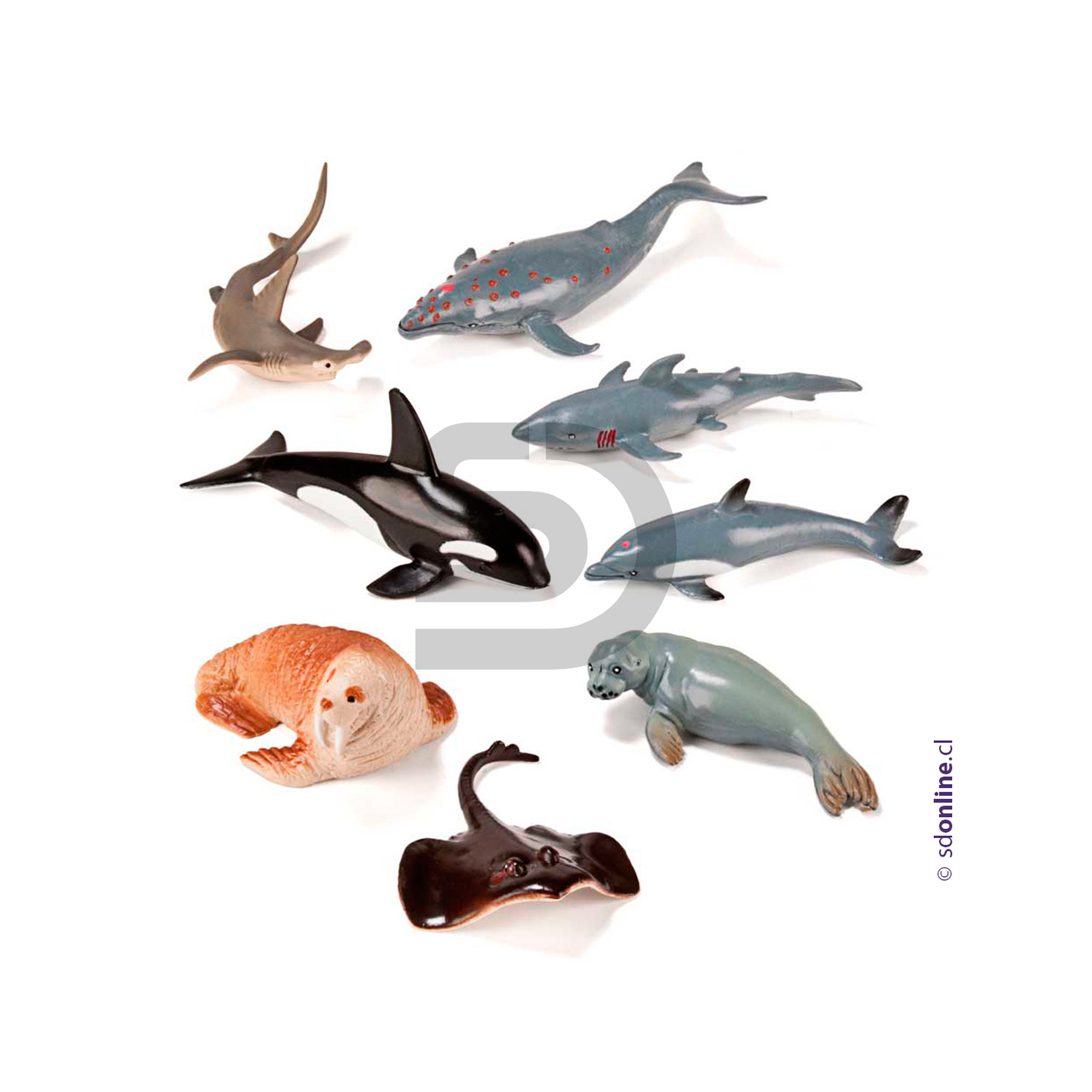 Animales marinos de goma 8 a 13Cm Set 8Und 2