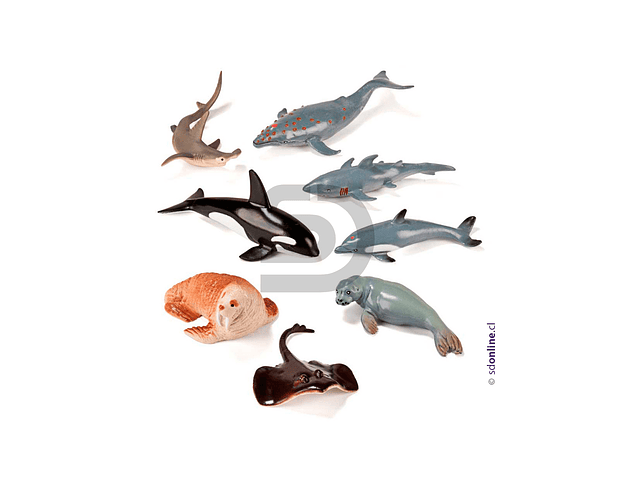 Animales marinos de goma 8 a 13Cm Set 8Und 2