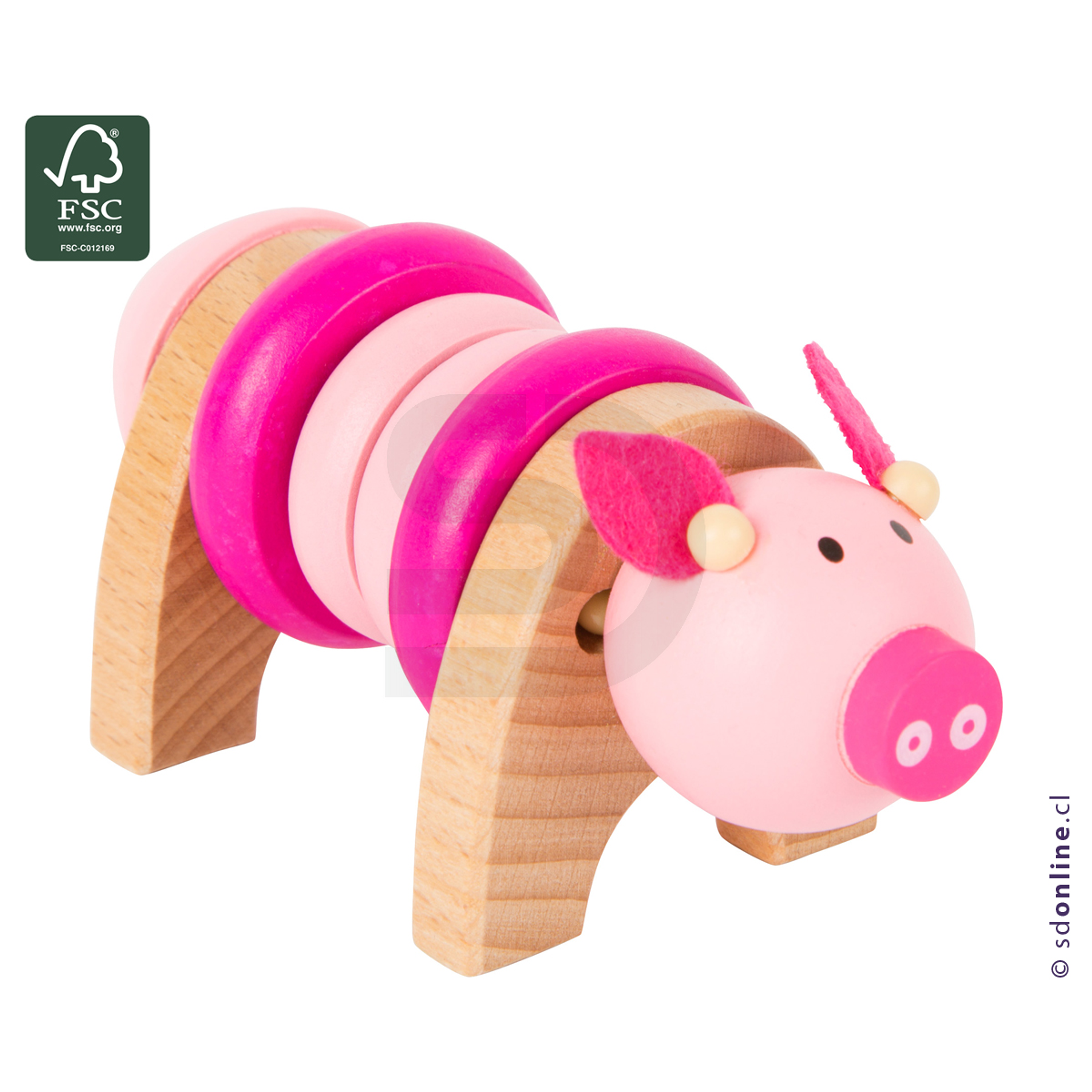 Set 4 animales de colores para enroscar 4