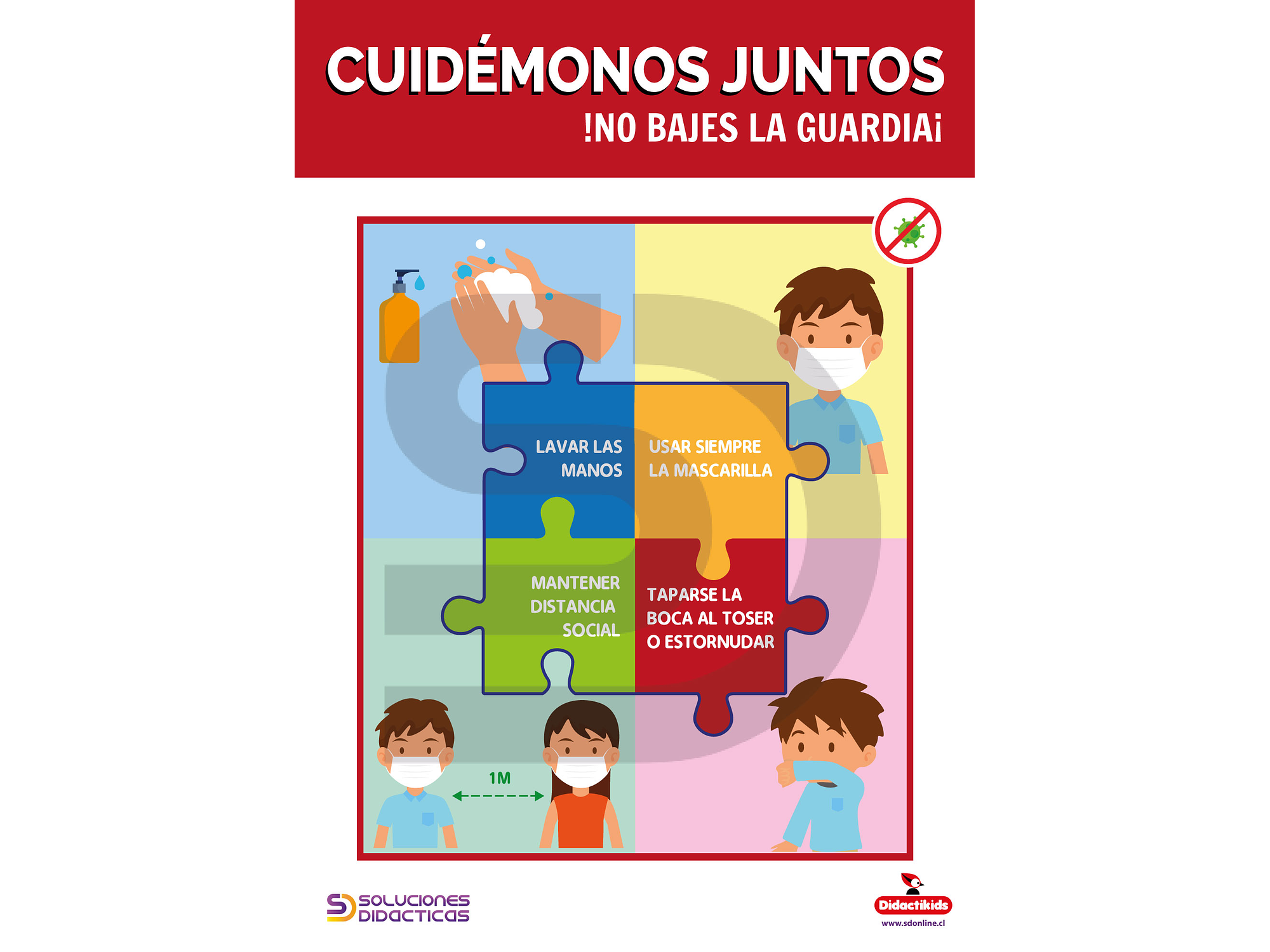 Lámina medidas de prevención COVID 46,7x30,2 cm 1