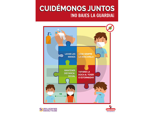 Lámina medidas de prevención COVID 46,7x30,2 cm 1