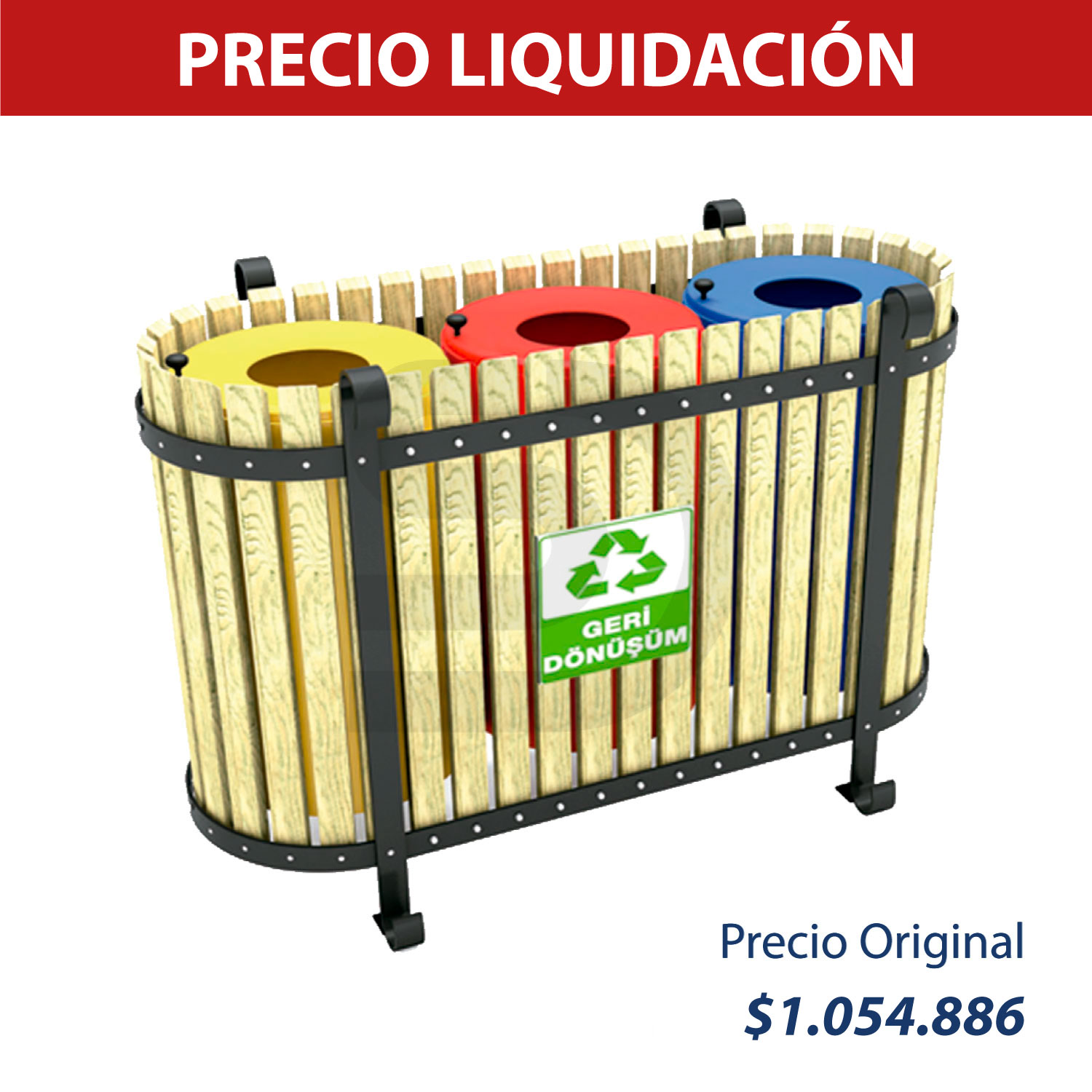 Basurero ecologico triple