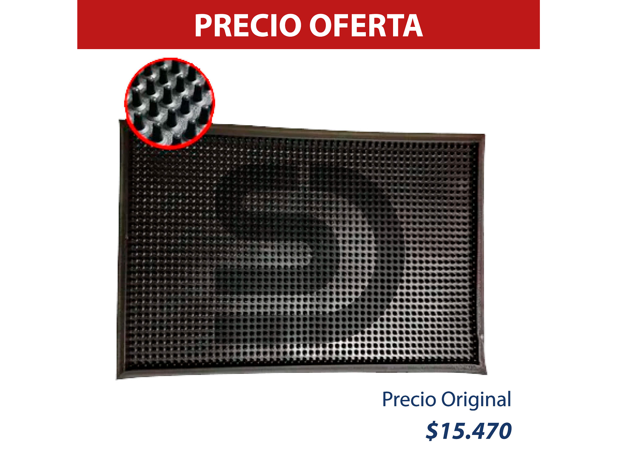 Pediluvio de caucho con pinchos 55X37X2Cm 1