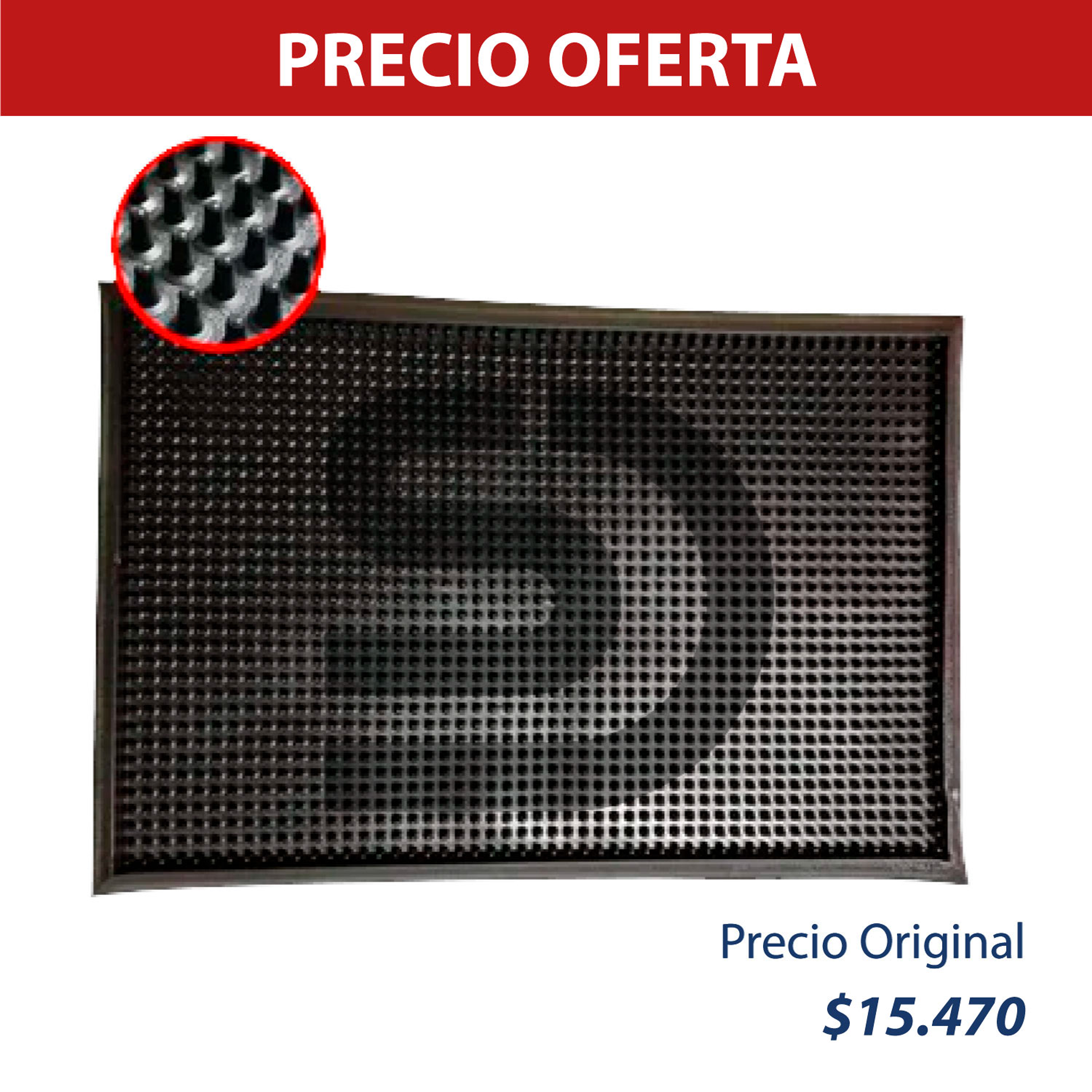 Pediluvio de caucho con pinchos 55X37X2Cm 1