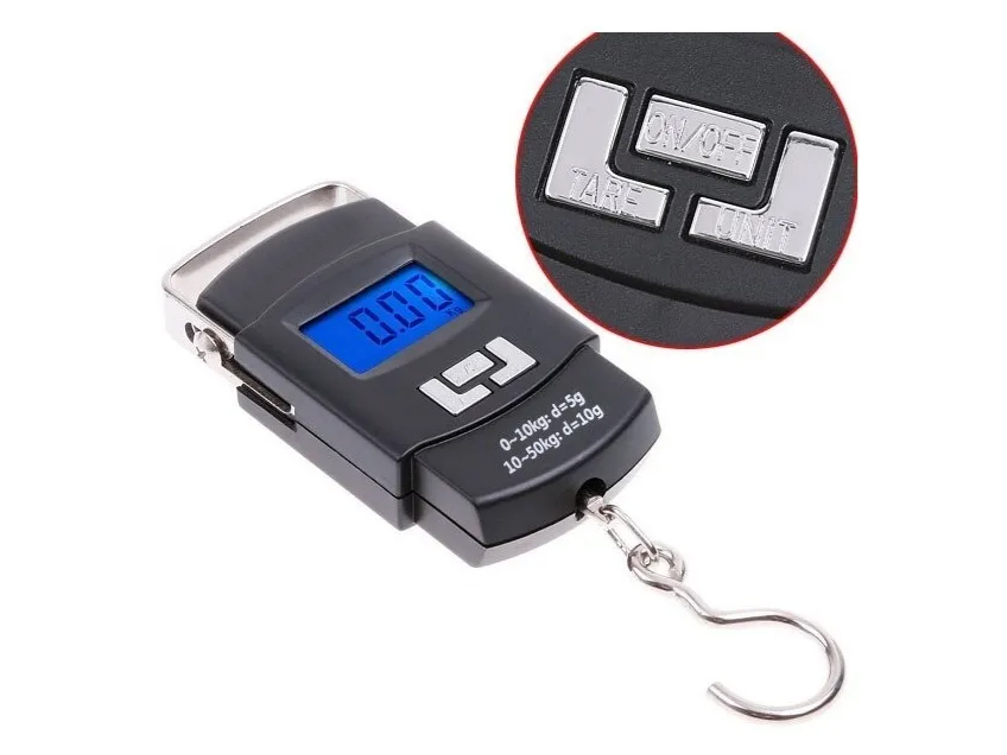 Balanza electrónica portátil + pilas  50 kilos 2
