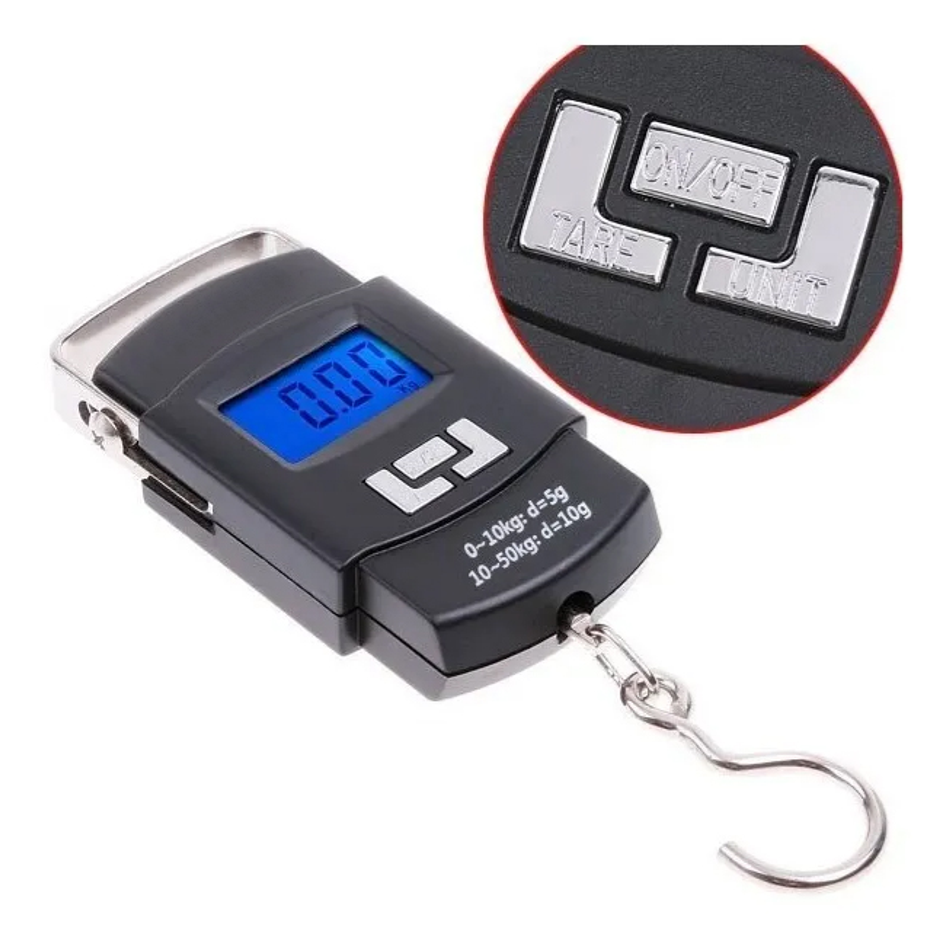 Balanza electrónica portátil + pilas  50 kilos 2