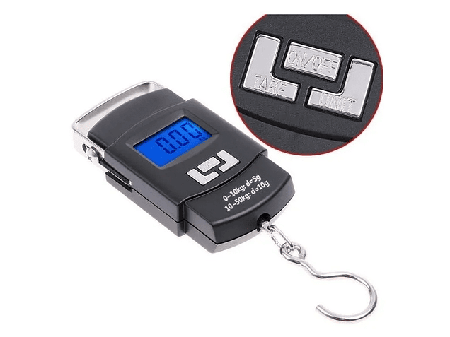 Balanza electrónica portátil + pilas  50 kilos 2