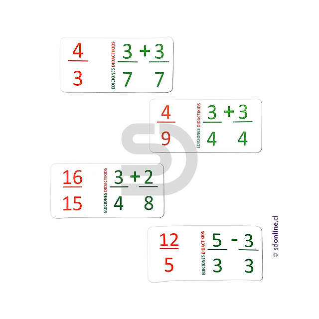 Dominó suma y resta de fracciones Eco