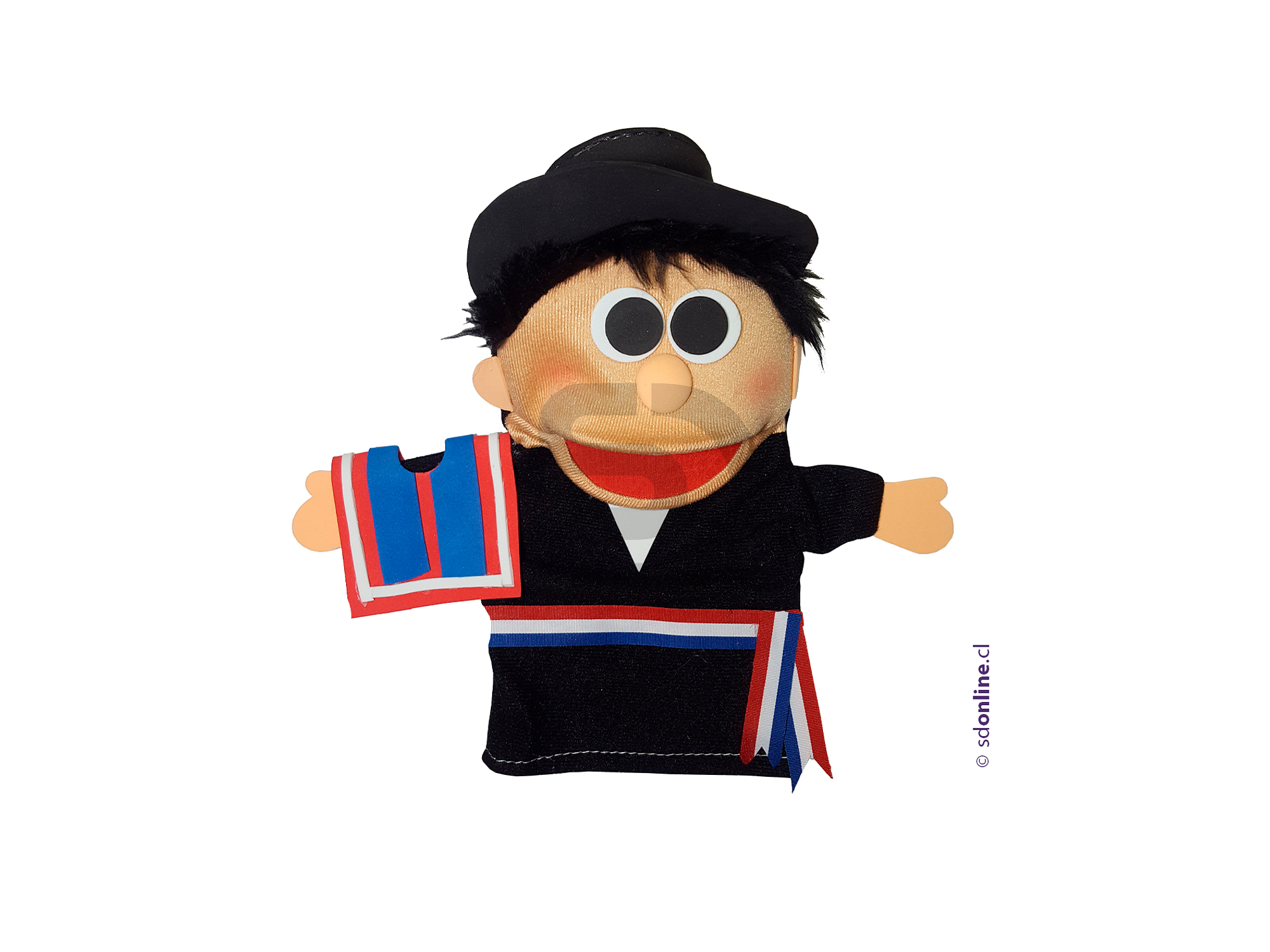 Títeres trajes típicos norte centro y sur de Chile 10Und 2