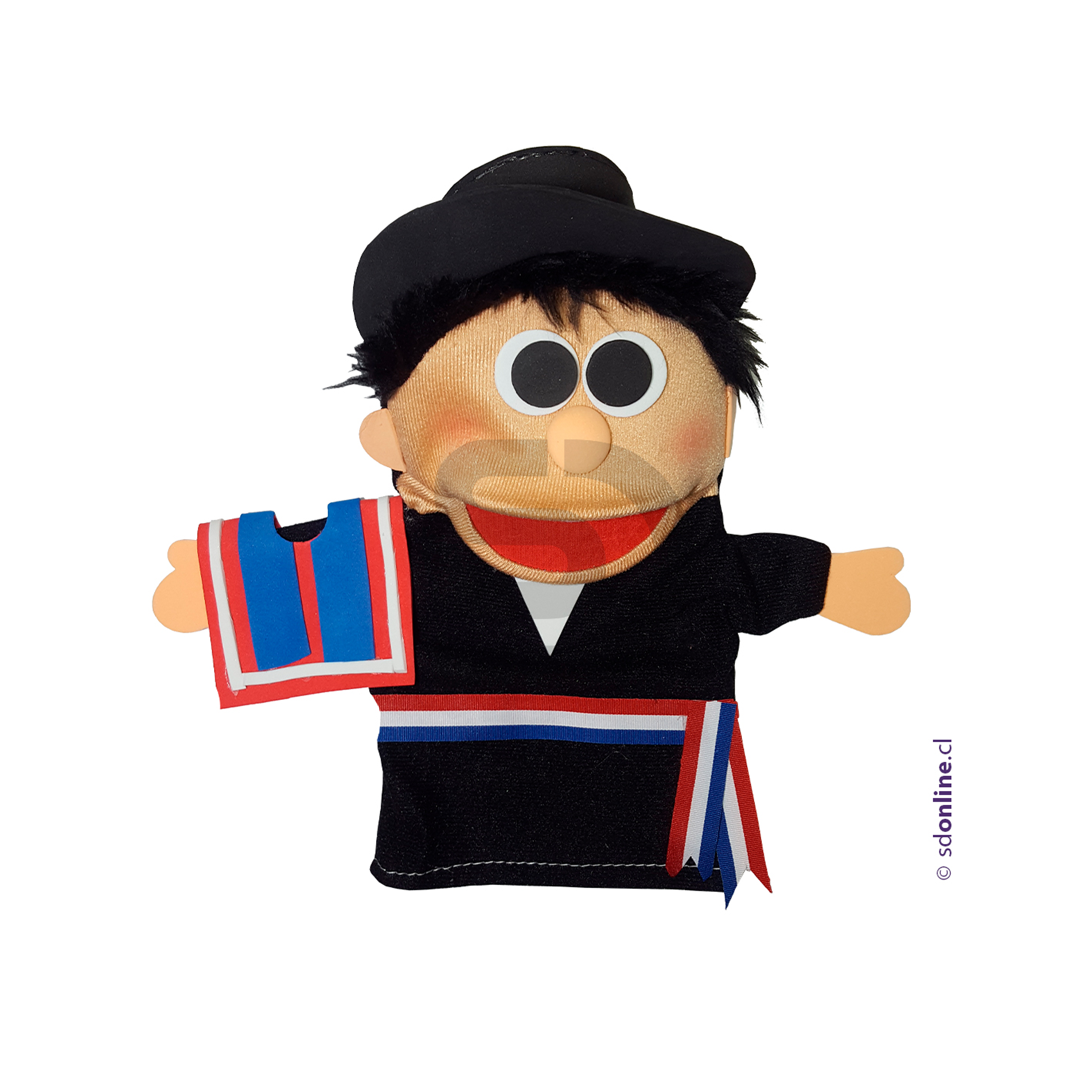 Títeres trajes típicos norte centro y sur de Chile 10Und 2