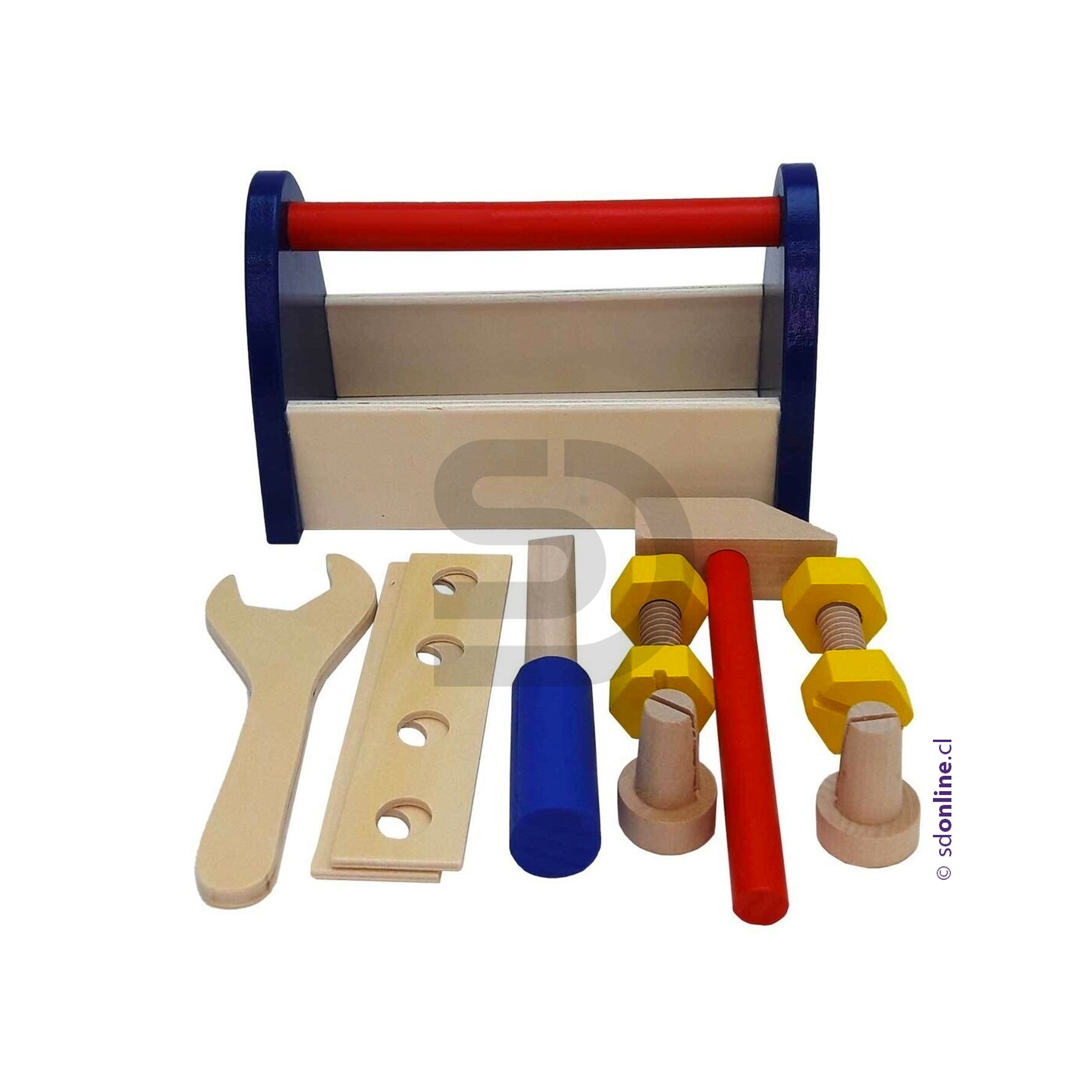 Canasto herramienta juguete madera 1