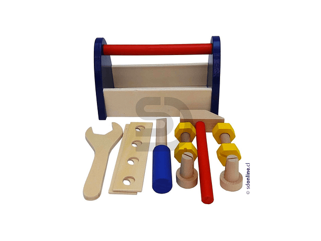 Canasto herramienta juguete madera 1