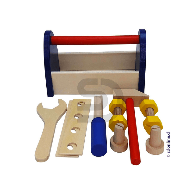 Canasto herramienta juguete madera
