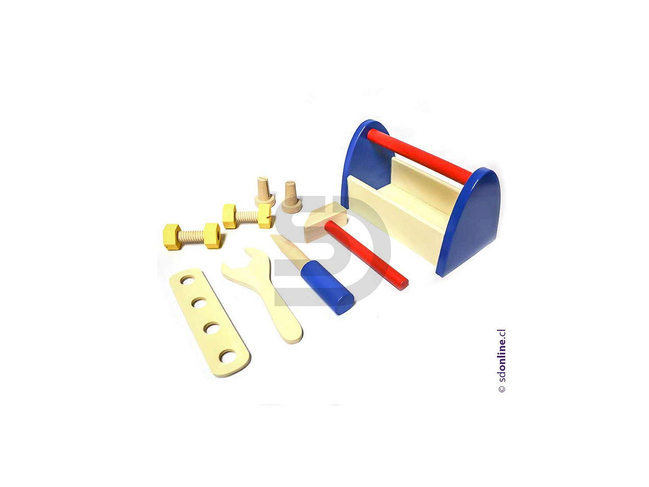 Canasto herramienta juguete madera 2