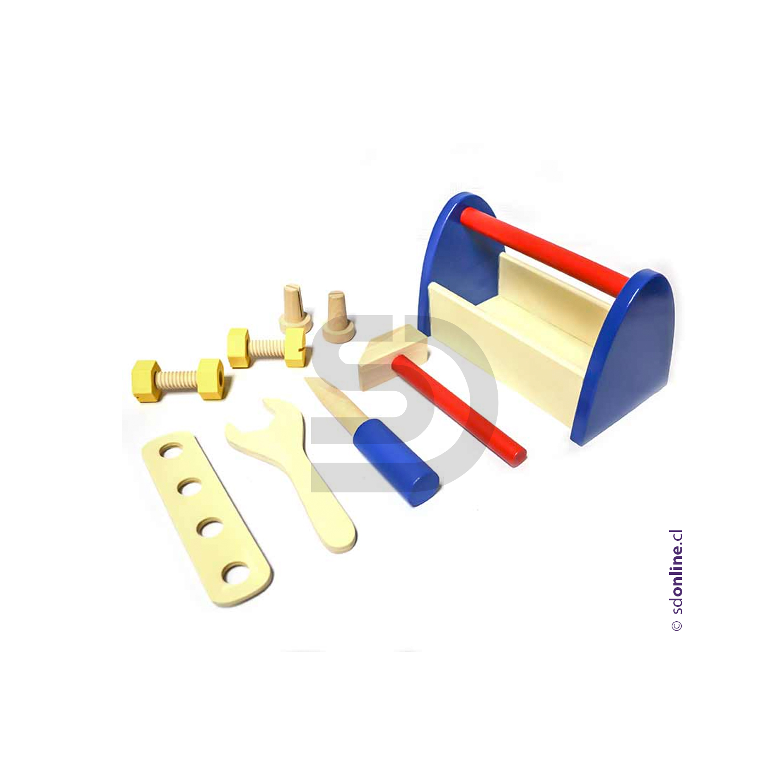 Canasto herramienta juguete madera 2