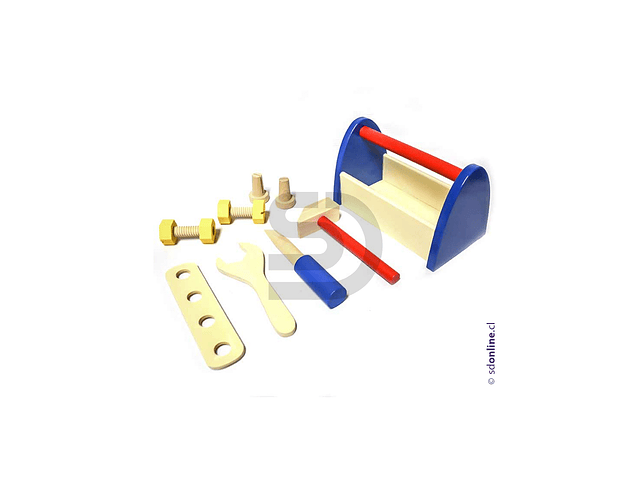 Canasto herramienta juguete madera 2