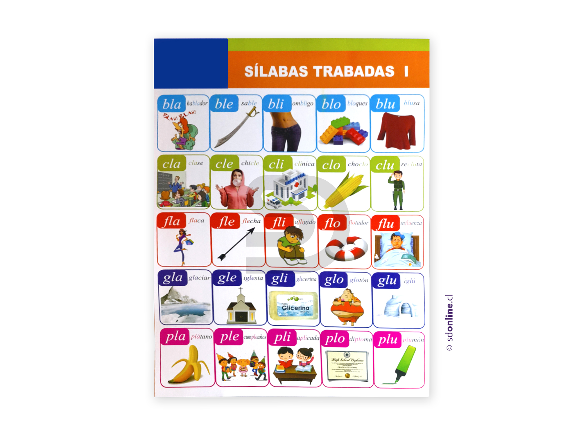 Lámina de sílabas trabadas l 53x74 cm 1