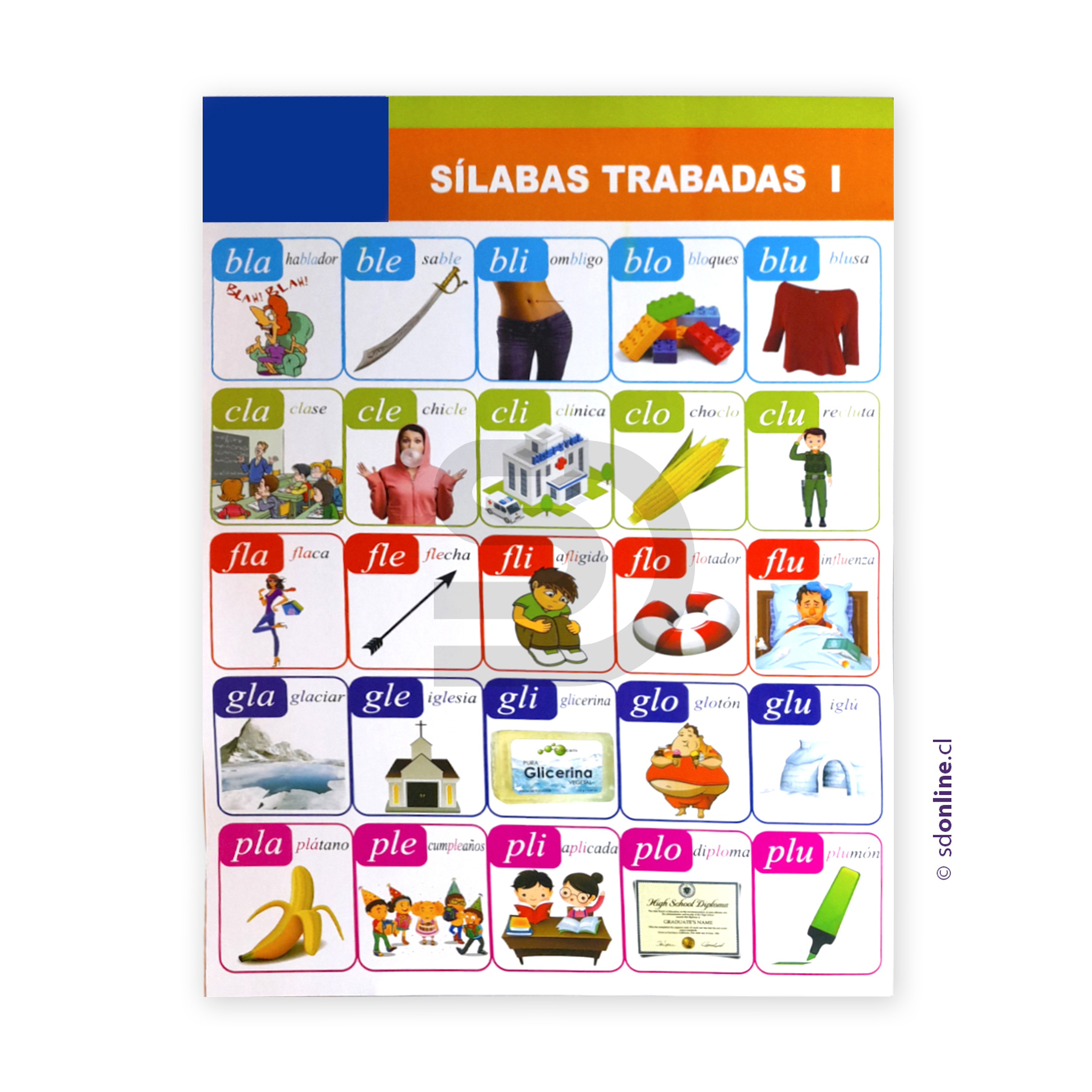 Lámina de sílabas trabadas l 53x74 cm 1