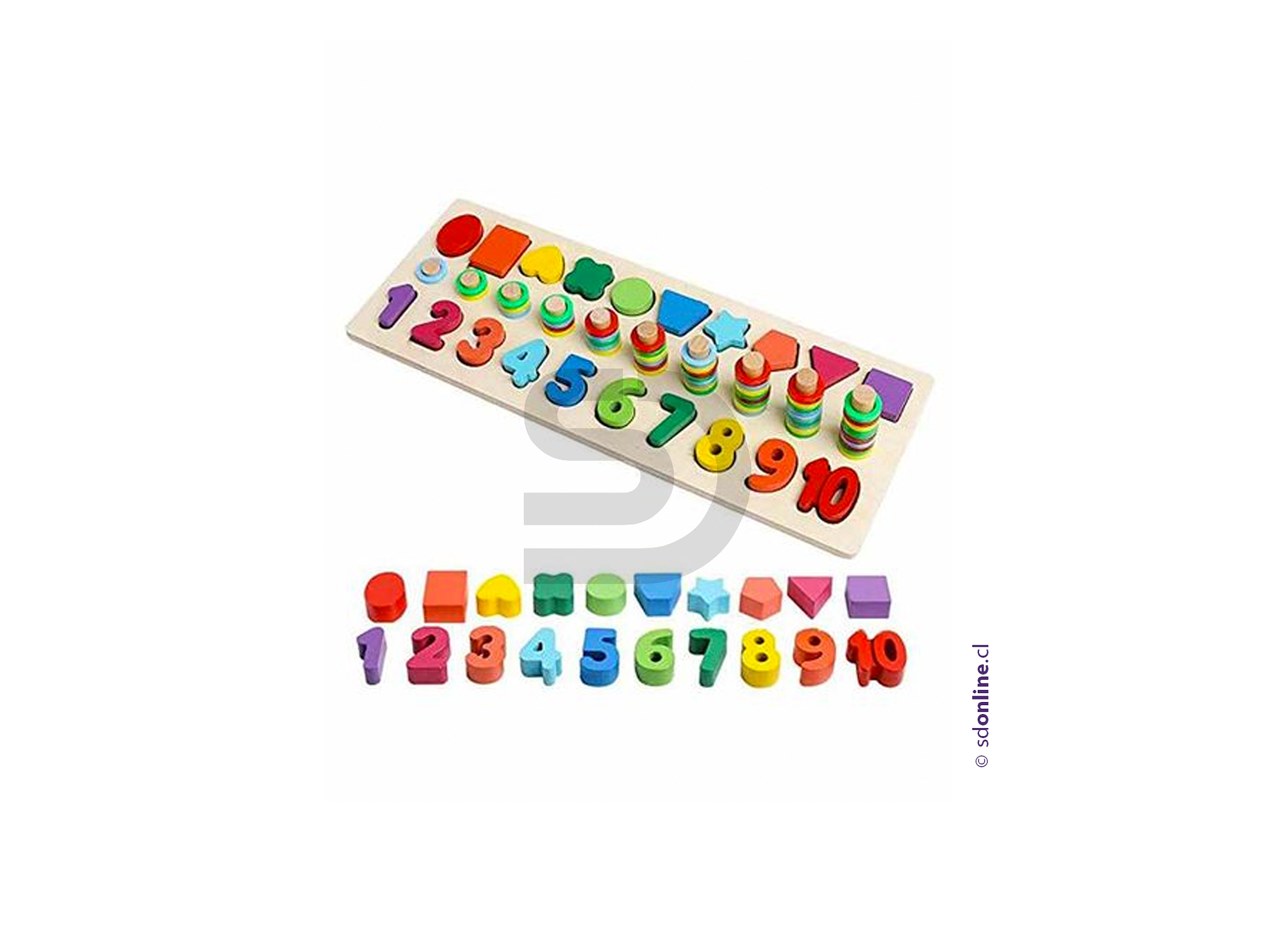 Abaco encaje con formas geométricas y números 1