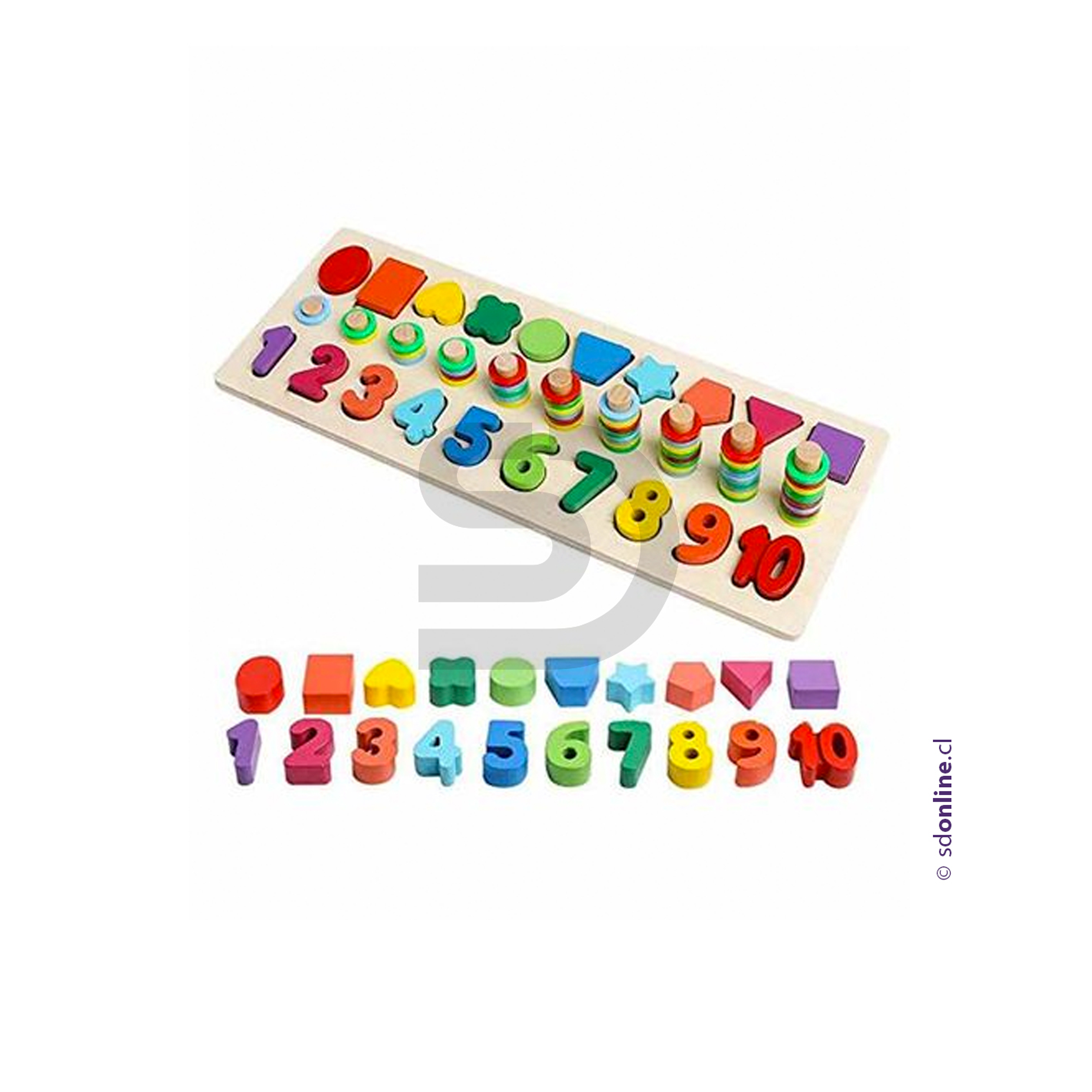 Abaco encaje con formas geométricas y números 1