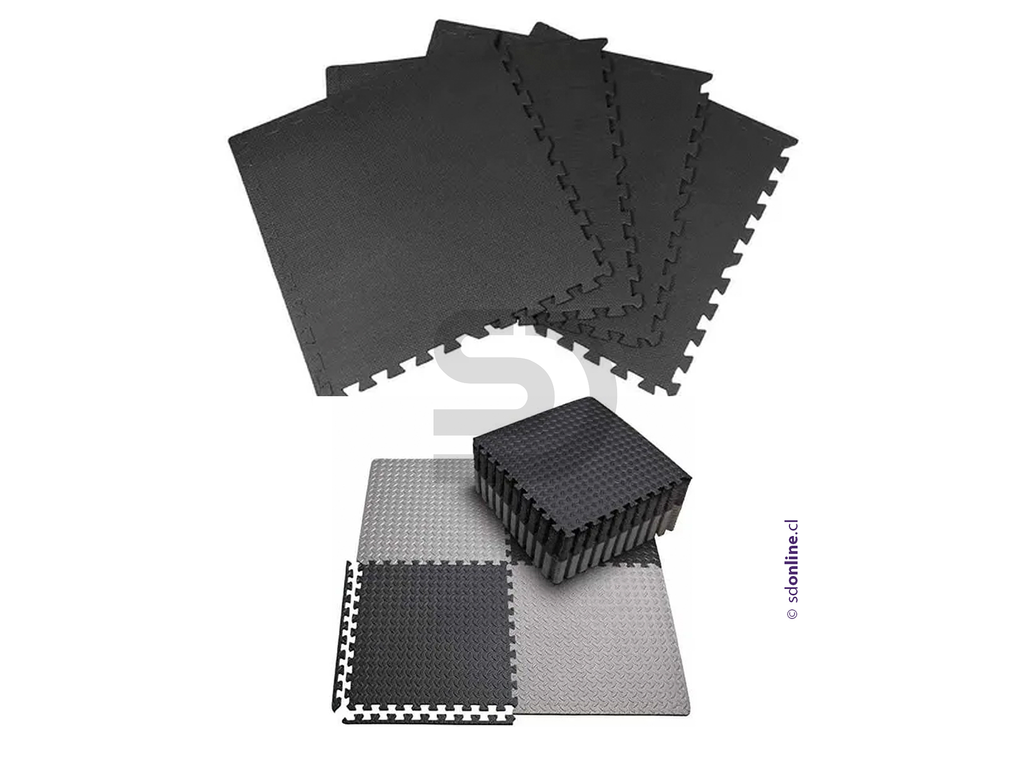 Tatami bicolor 100x100x4cms set 5 unidades 1