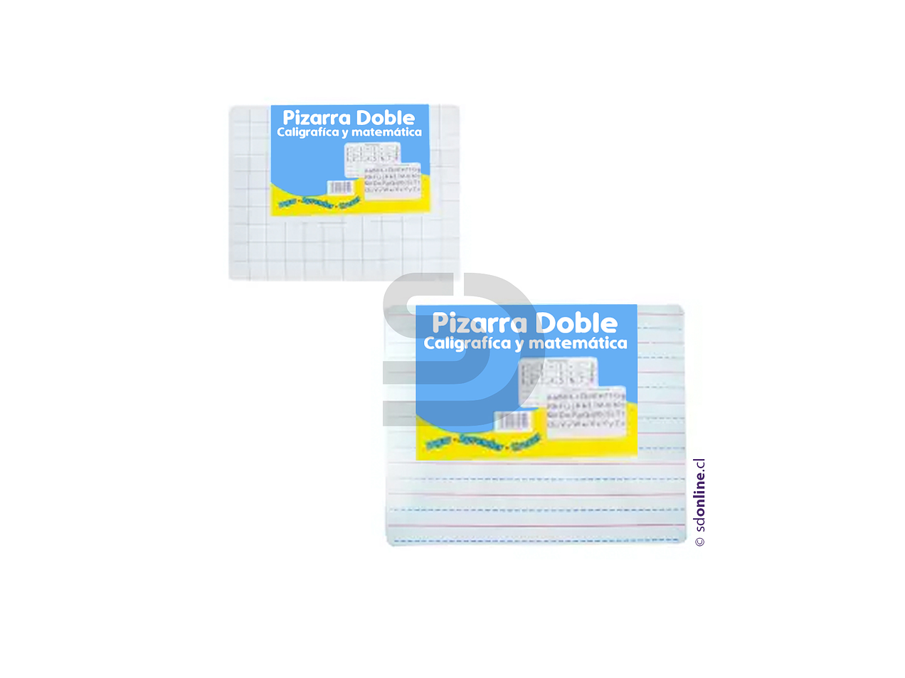 Set de 8 Pizarras matematica y caligrafica madera sin borde 30x25cm 1