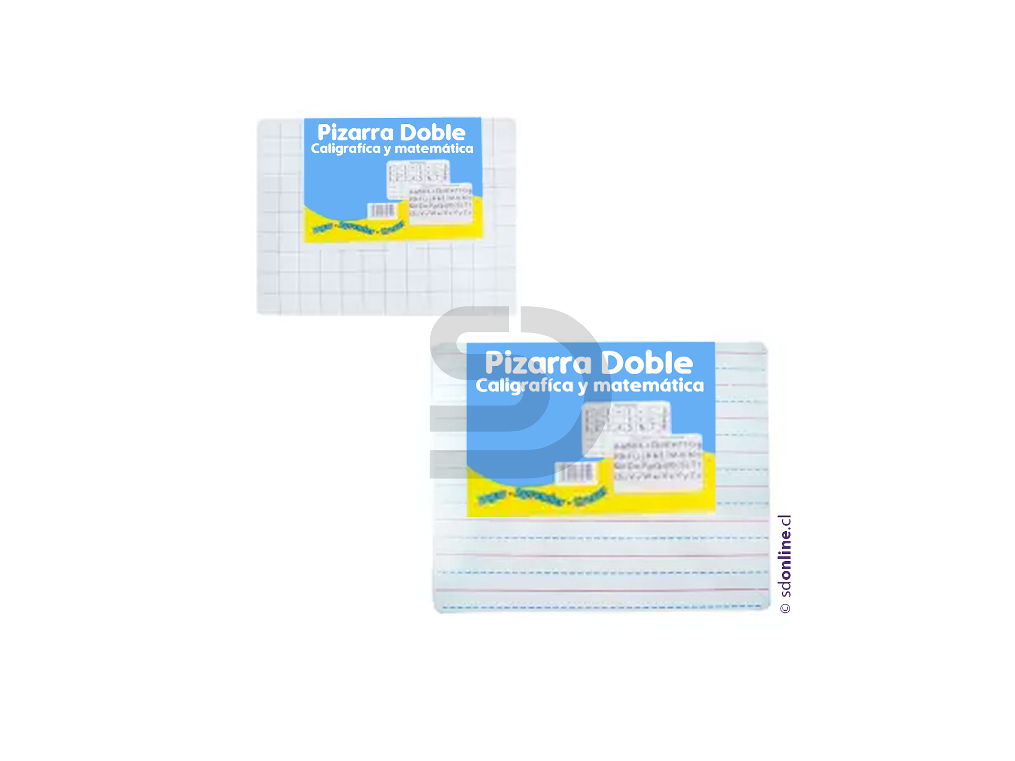 Set de 8 Pizarras matematica y caligrafica madera sin borde 30x25cm 1