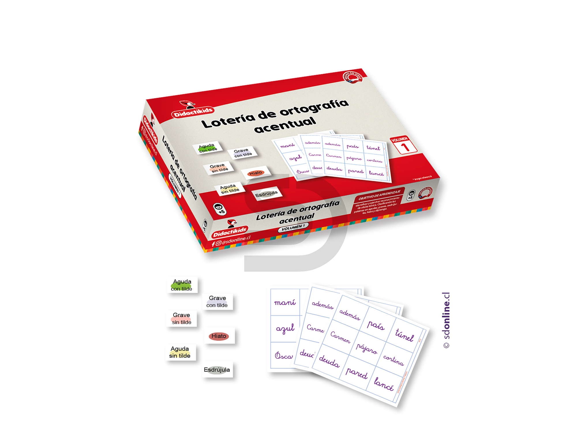 Lotería de ortografía acentual - Volumen 1 1