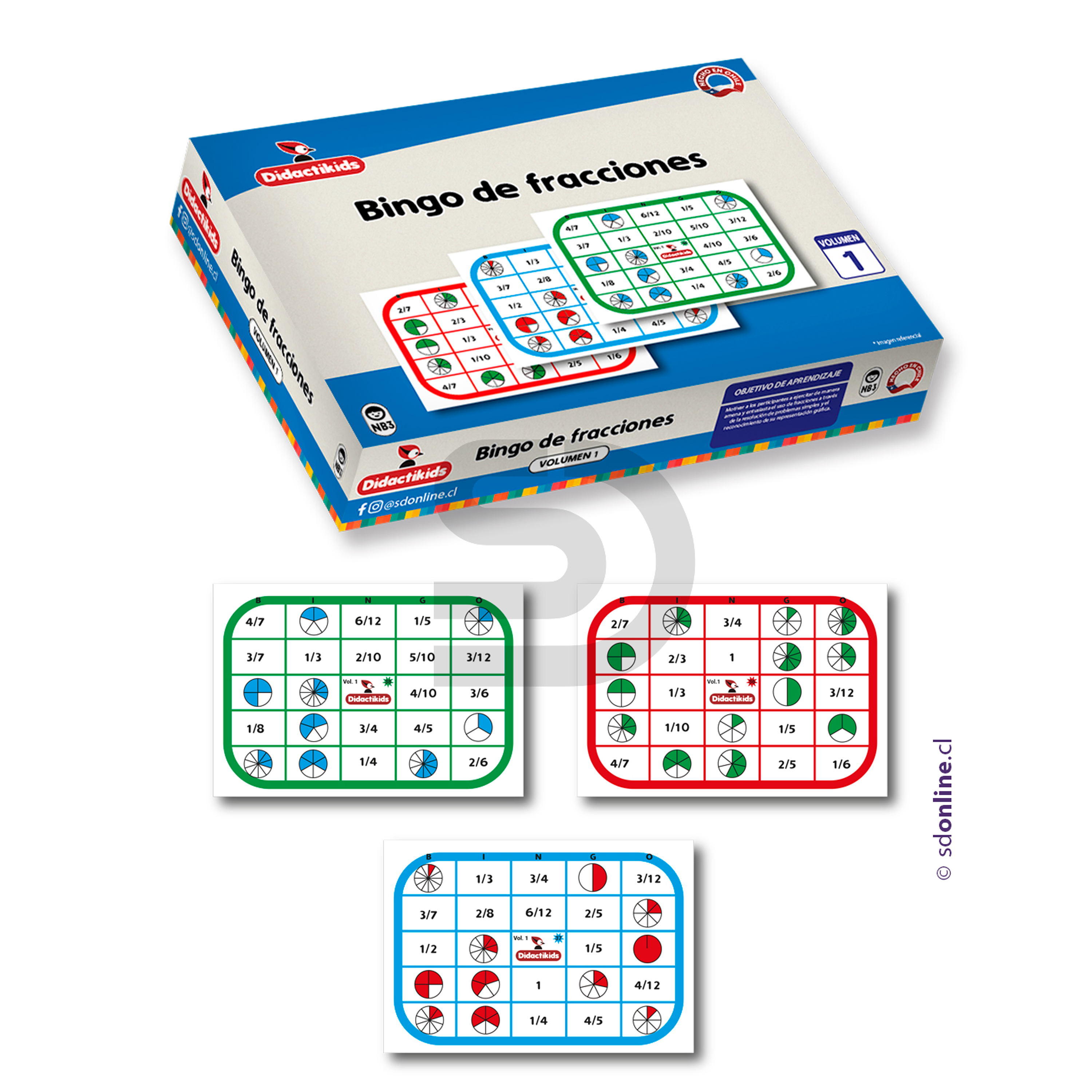 Bingo de fracciones - Vol 1 1