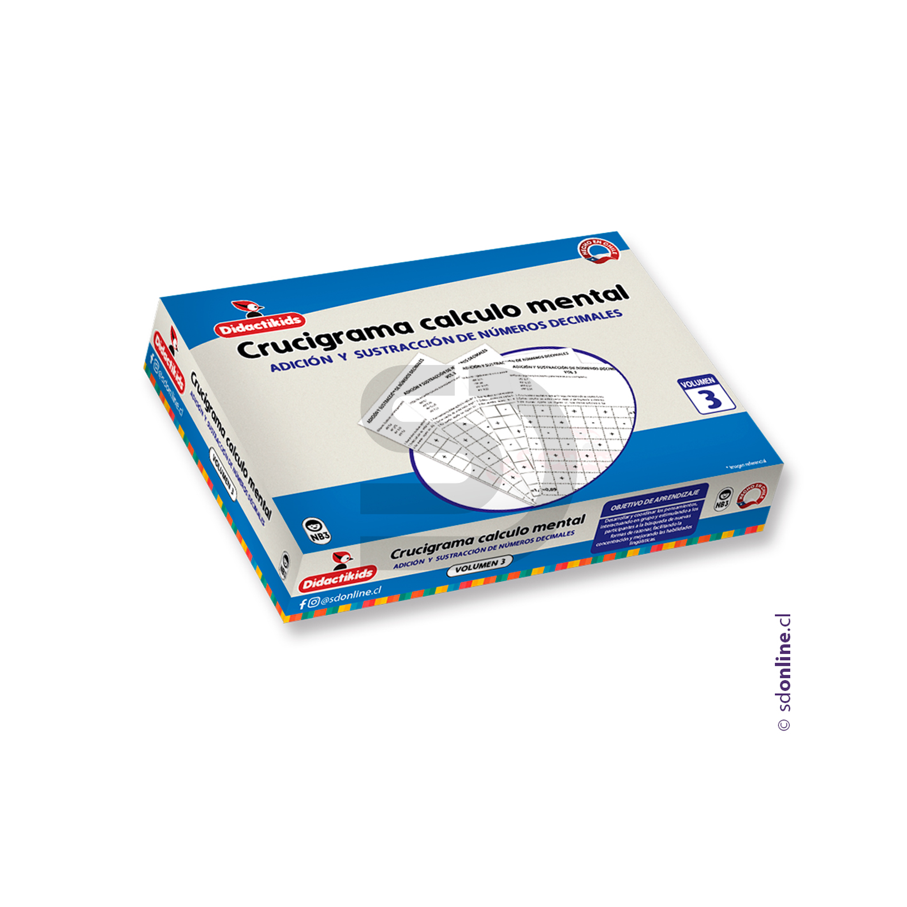 Crucigrama de adición y sustracción de números decimales Vol. 3 1