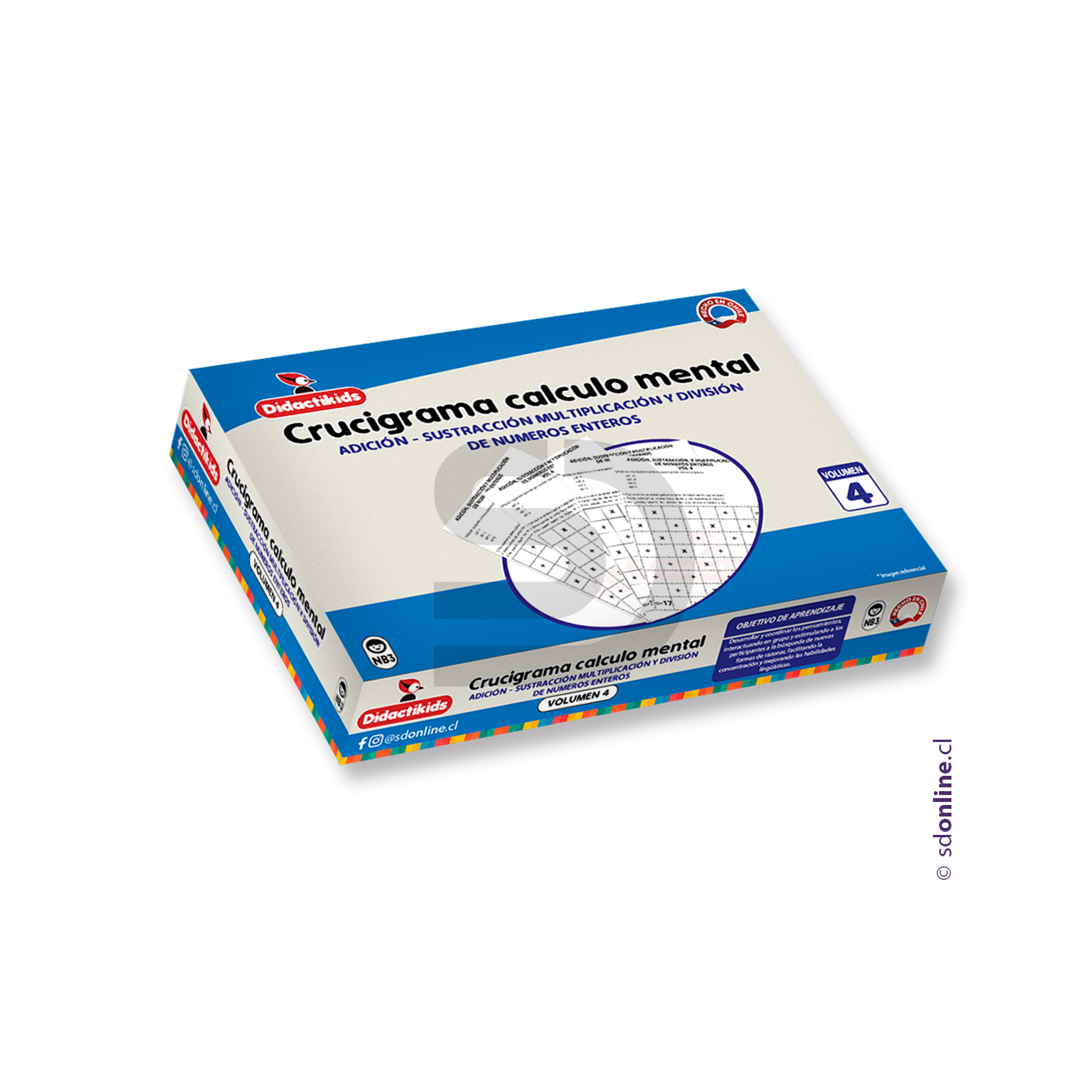Crucigrama de adición  sustracción multiplicacion y division de números Enteros Vol. 4 1